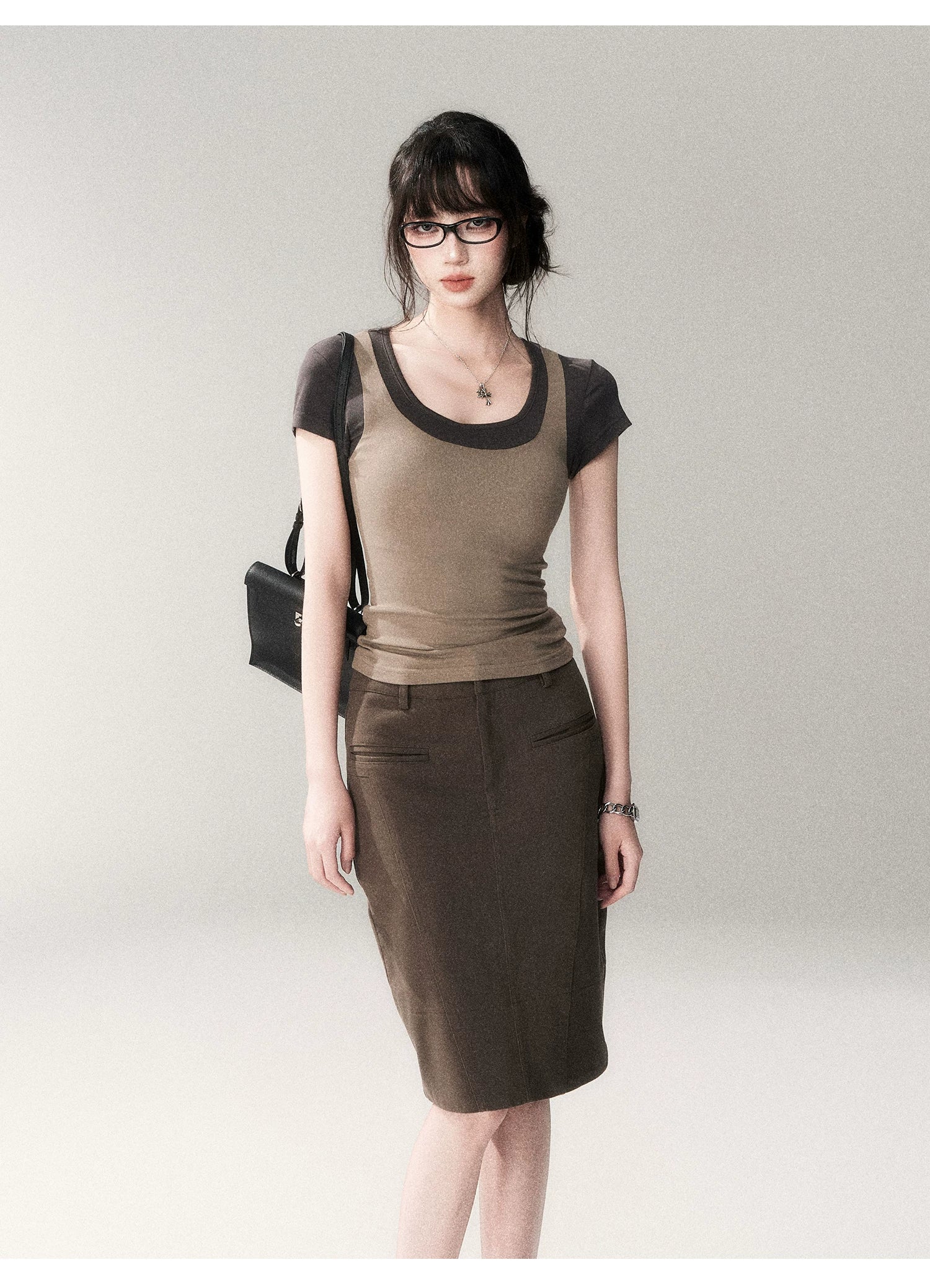 Scholar Layered Scoop‑Neck Top