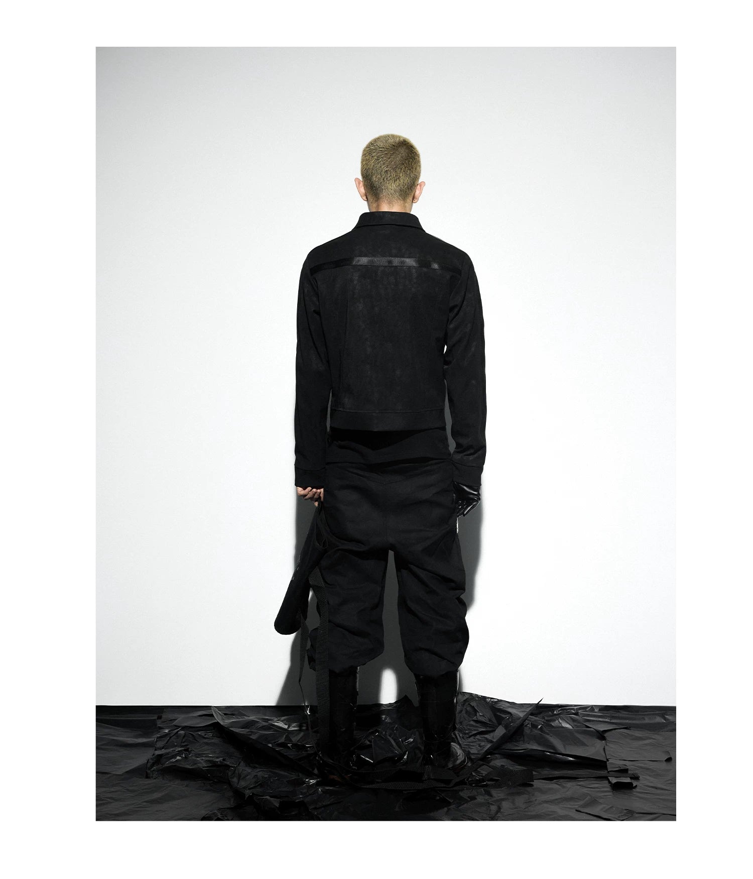 Onyx Rail-Line Faux Leather Trucker Jacket