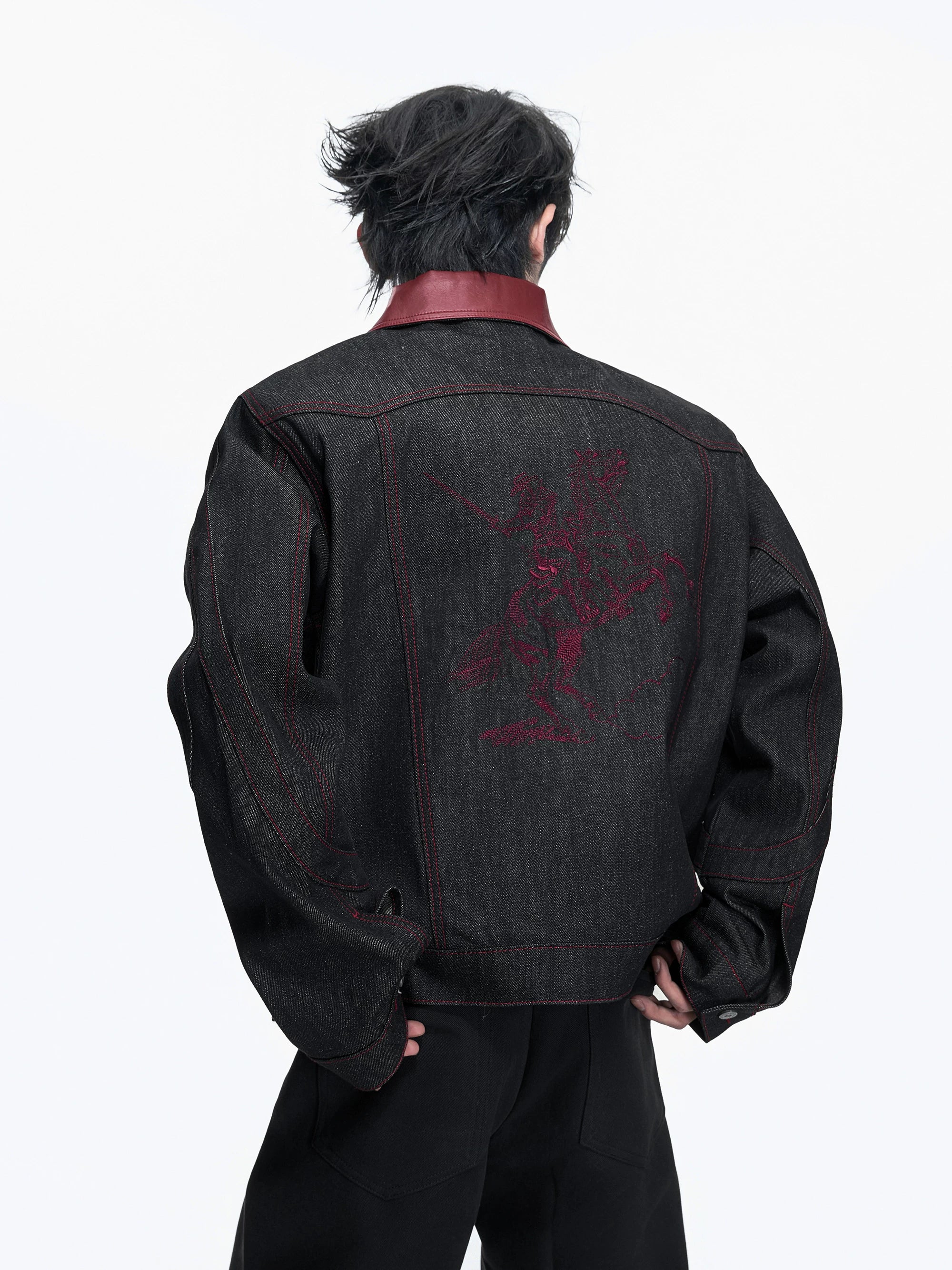 Crimson Yoke Cavalry Denim Jacket