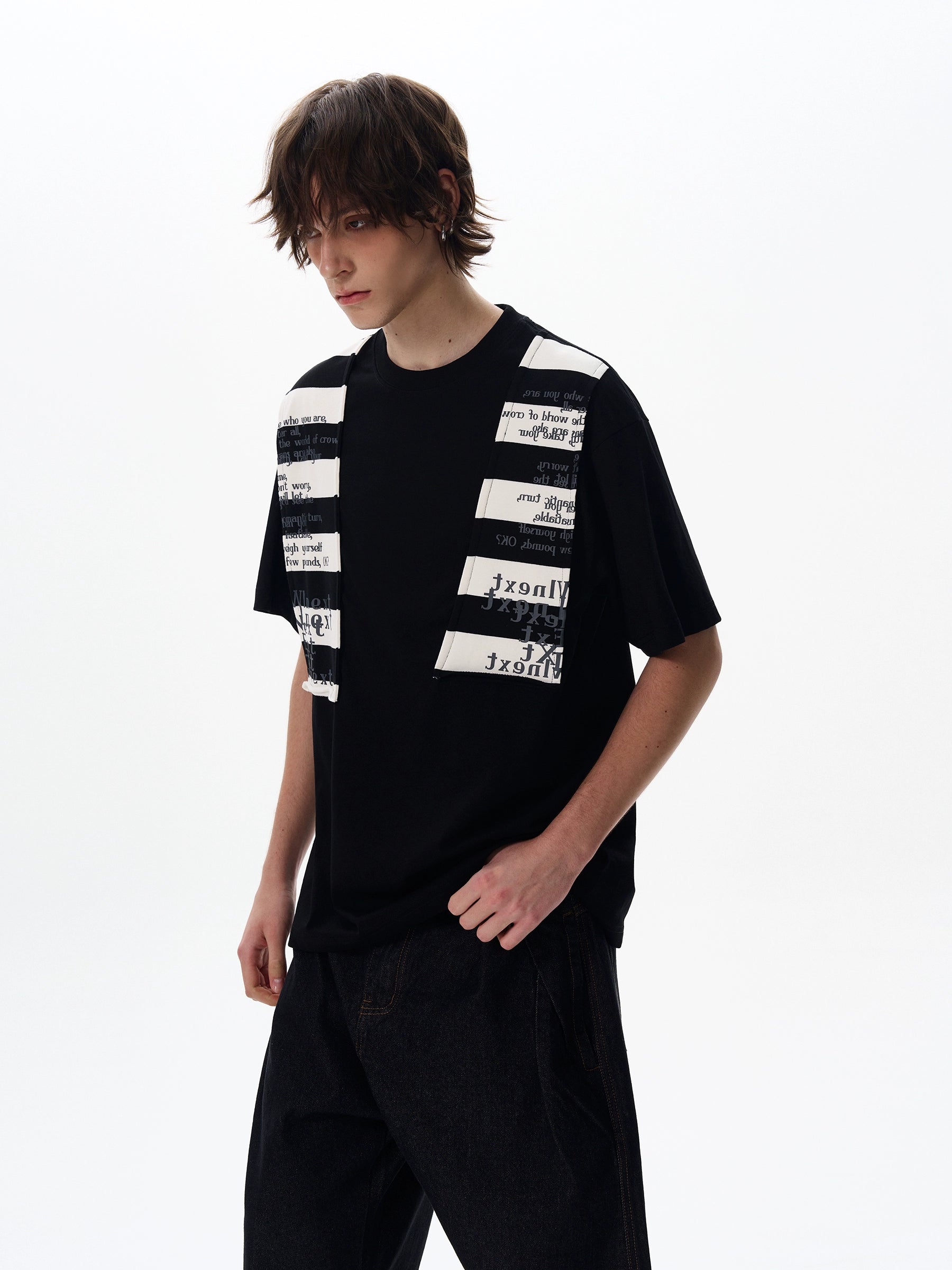 Graphic Stripe Patchwork Tee