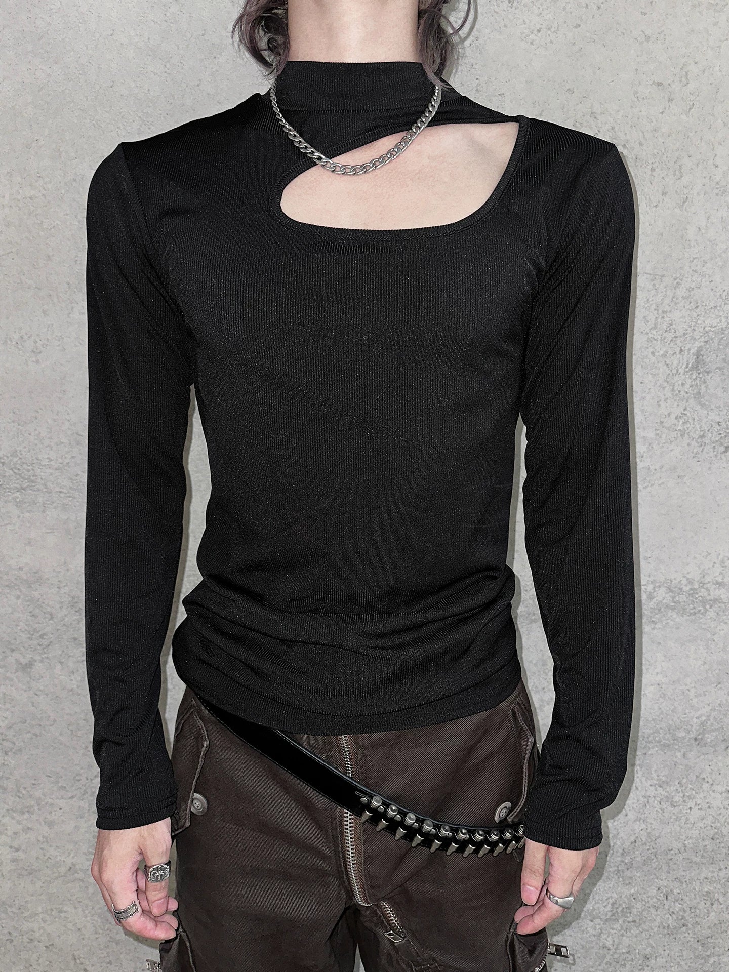 Midnight Aperture Cutout Top