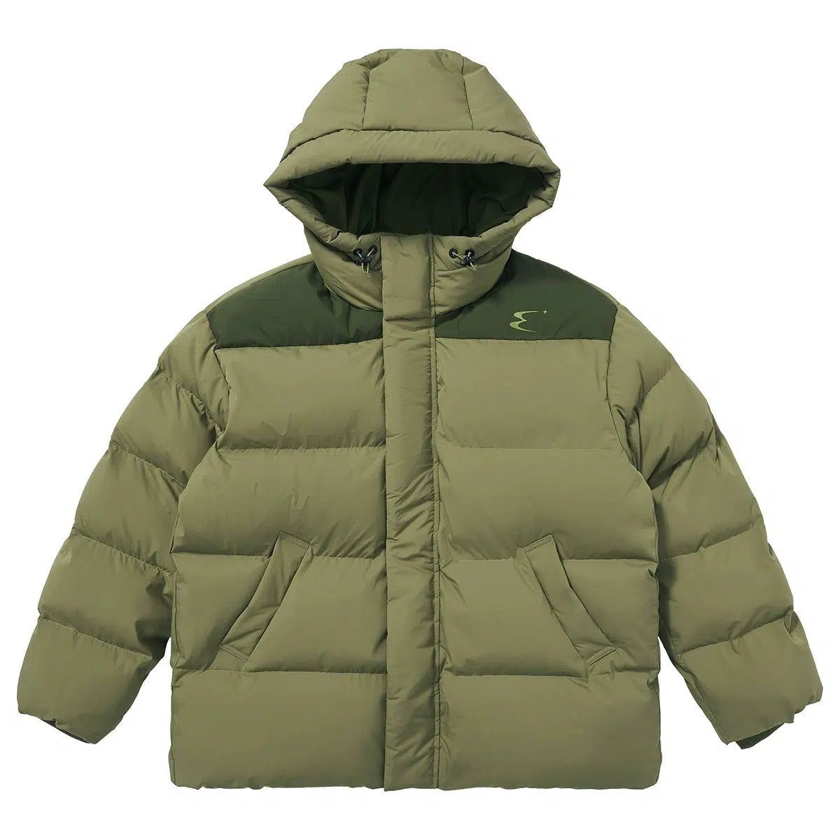 Puffer Jacket with Contrast Shoulders - chiclara