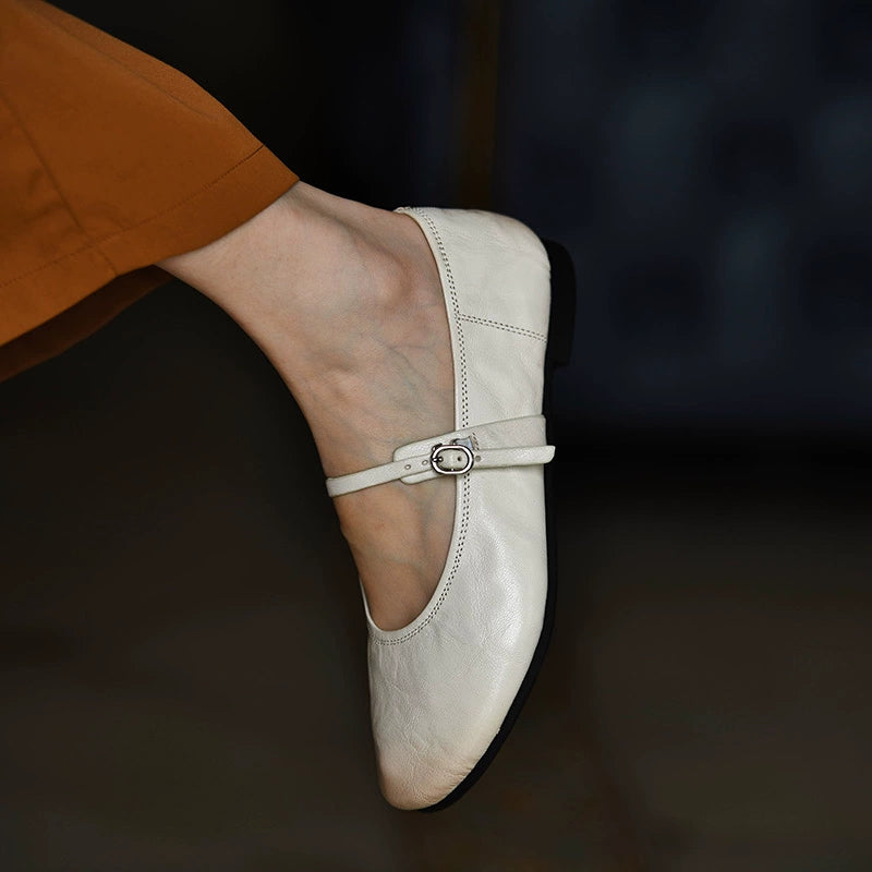 Ivory Slim Strap Mary Janes
