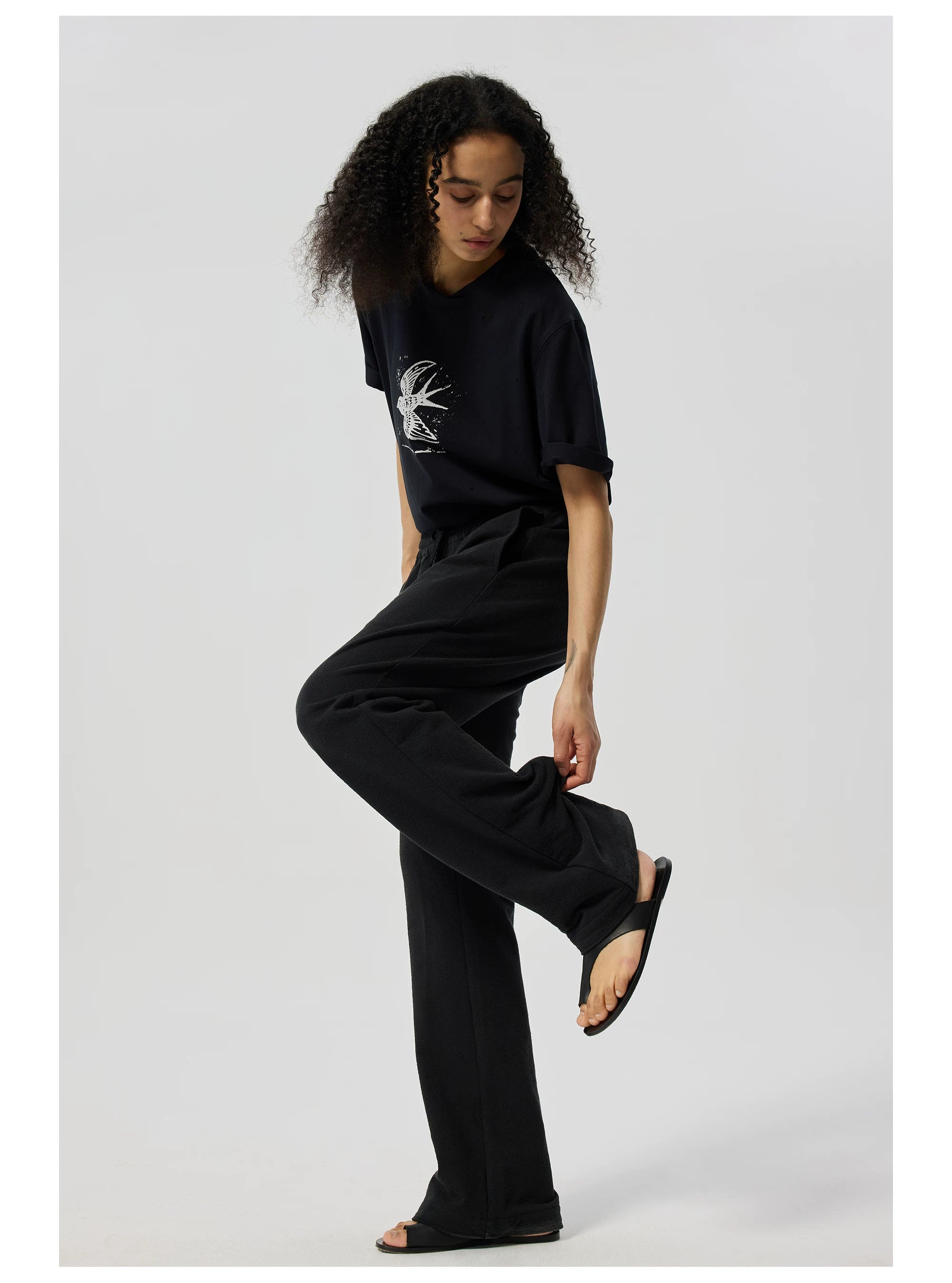 Bird Graphic Distressed T-Shirt