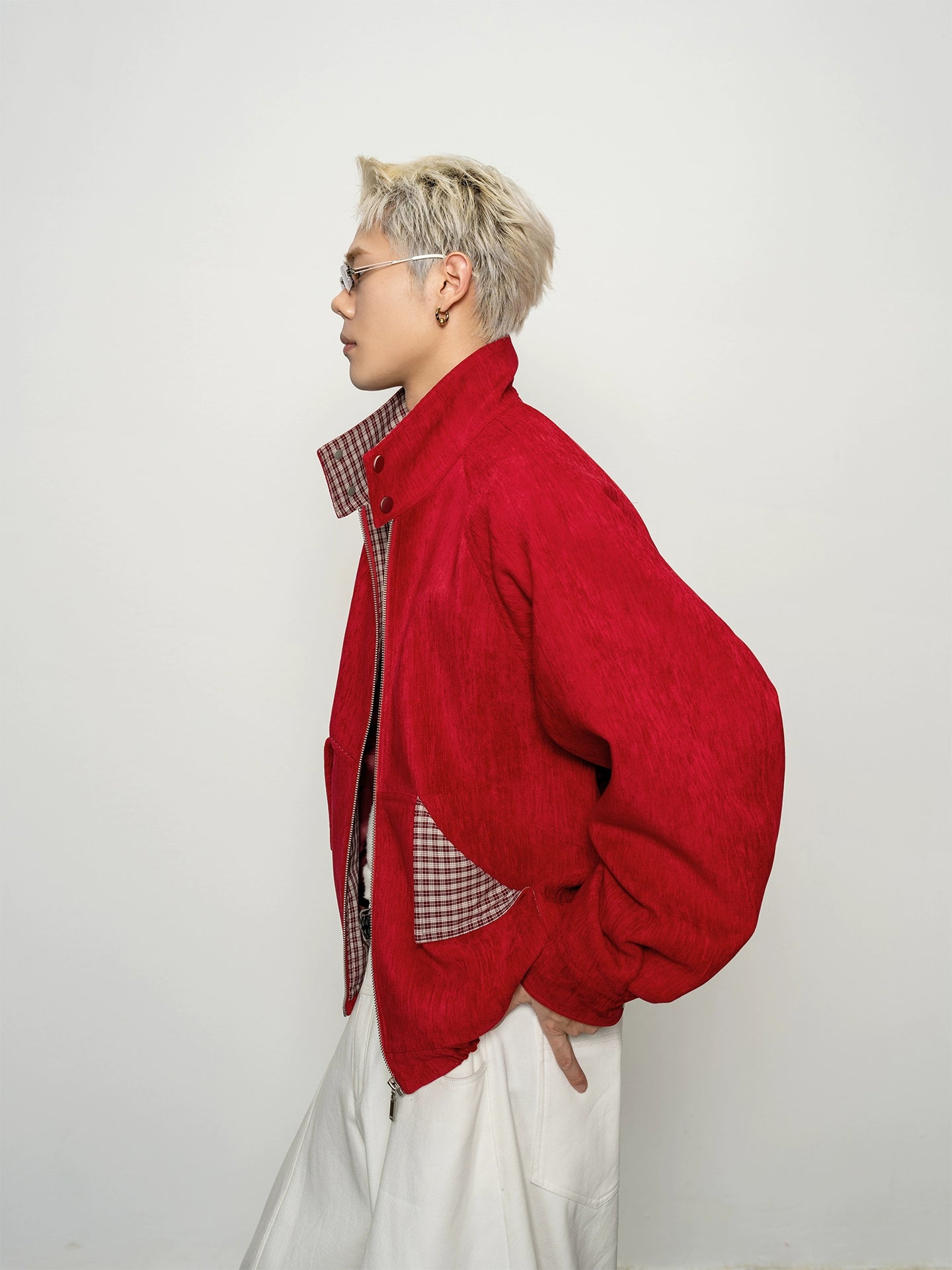 Crimson Plaid Rebellion Zip Jacket