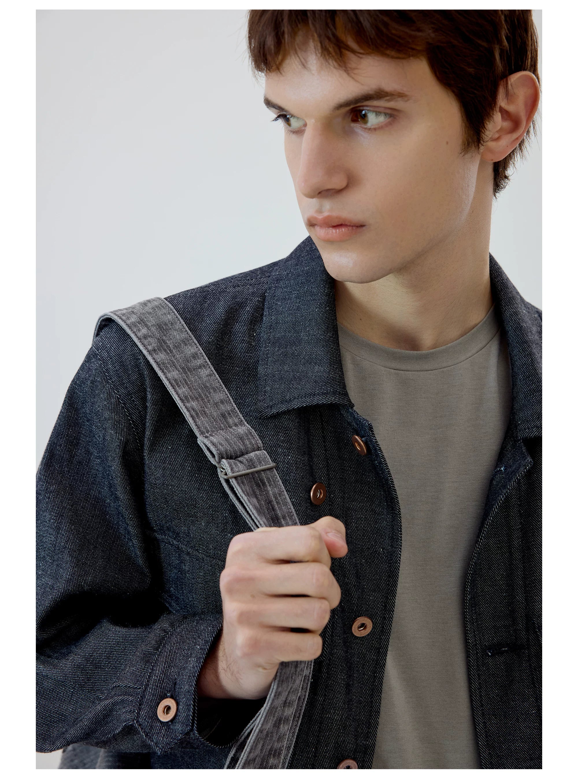 Gray Washed Messenger Bag