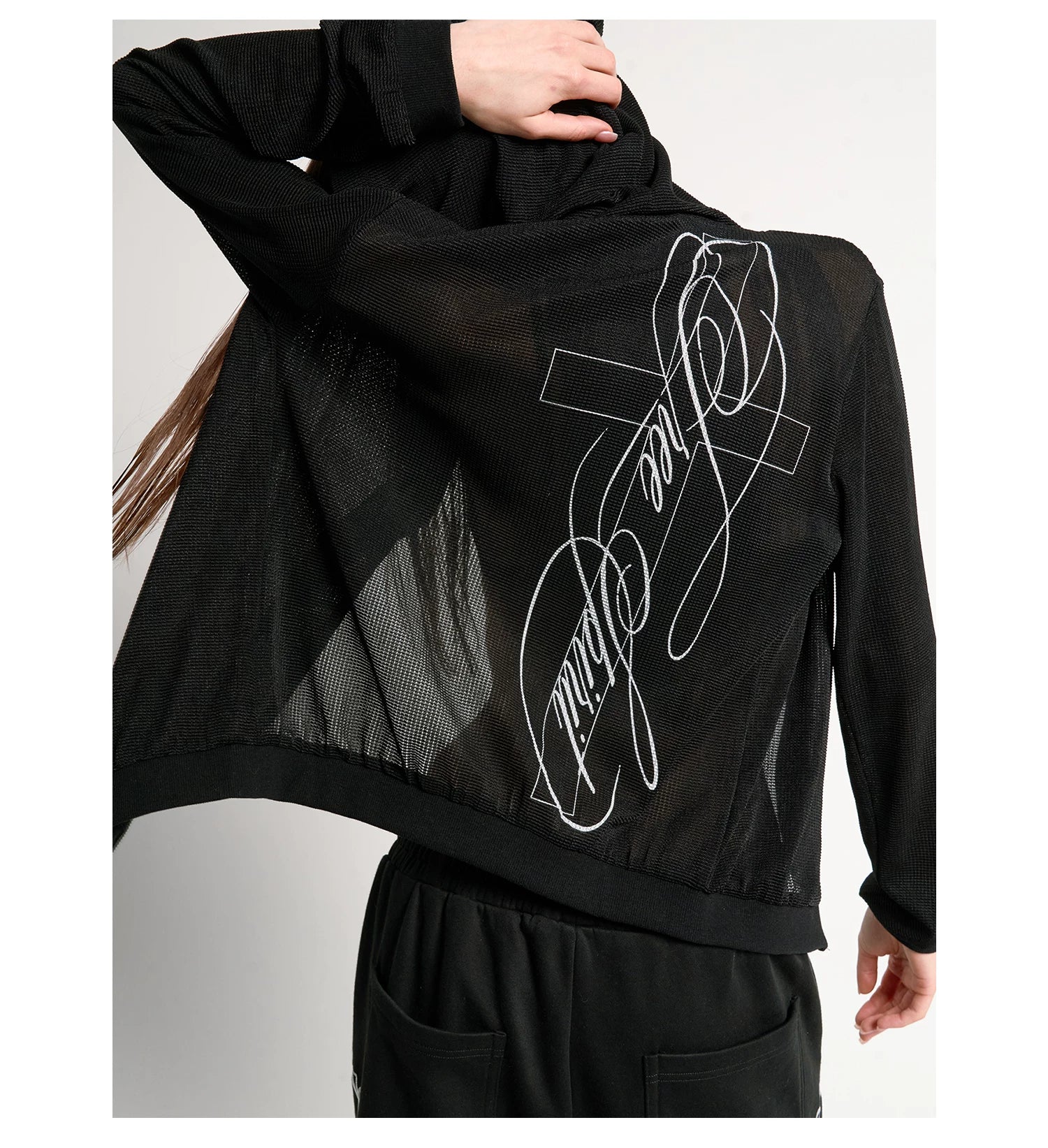 Cross Script Zip Hoodie