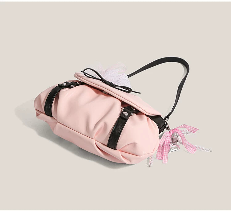 Blush Lace Bow Satchel