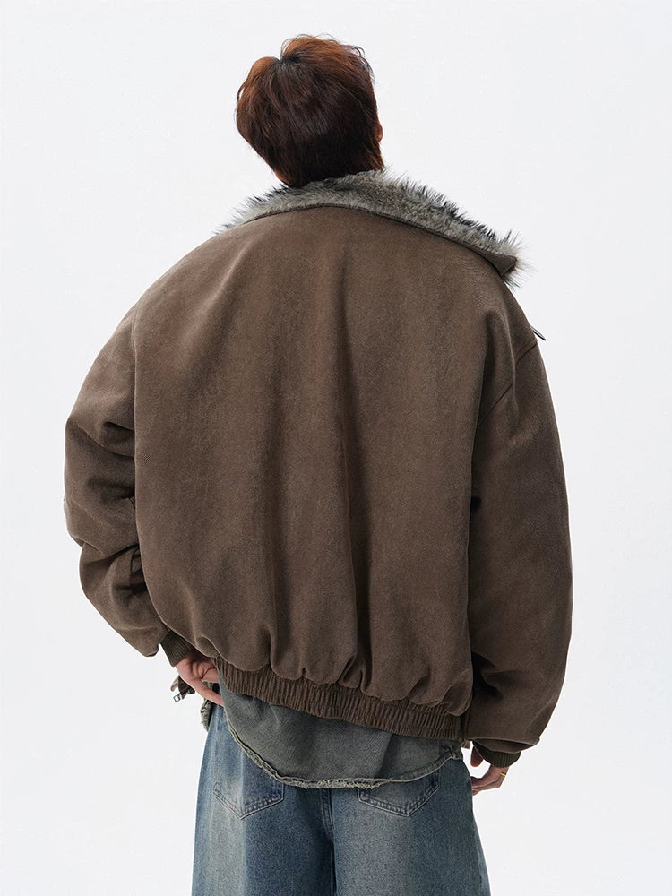 Frostbound Strap-Collar Aviator Jacket