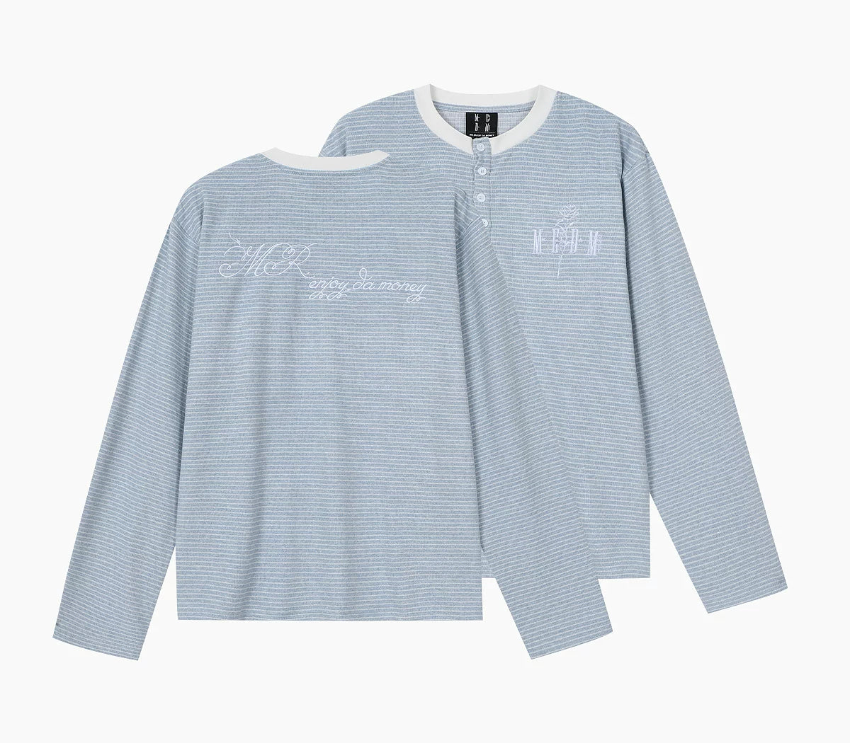 Striped Whisper Henley Long-Sleeve