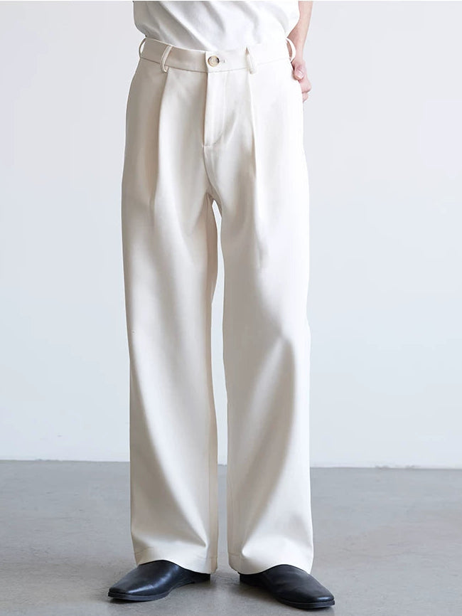 Pleated Tailored Wide-Leg Trousers