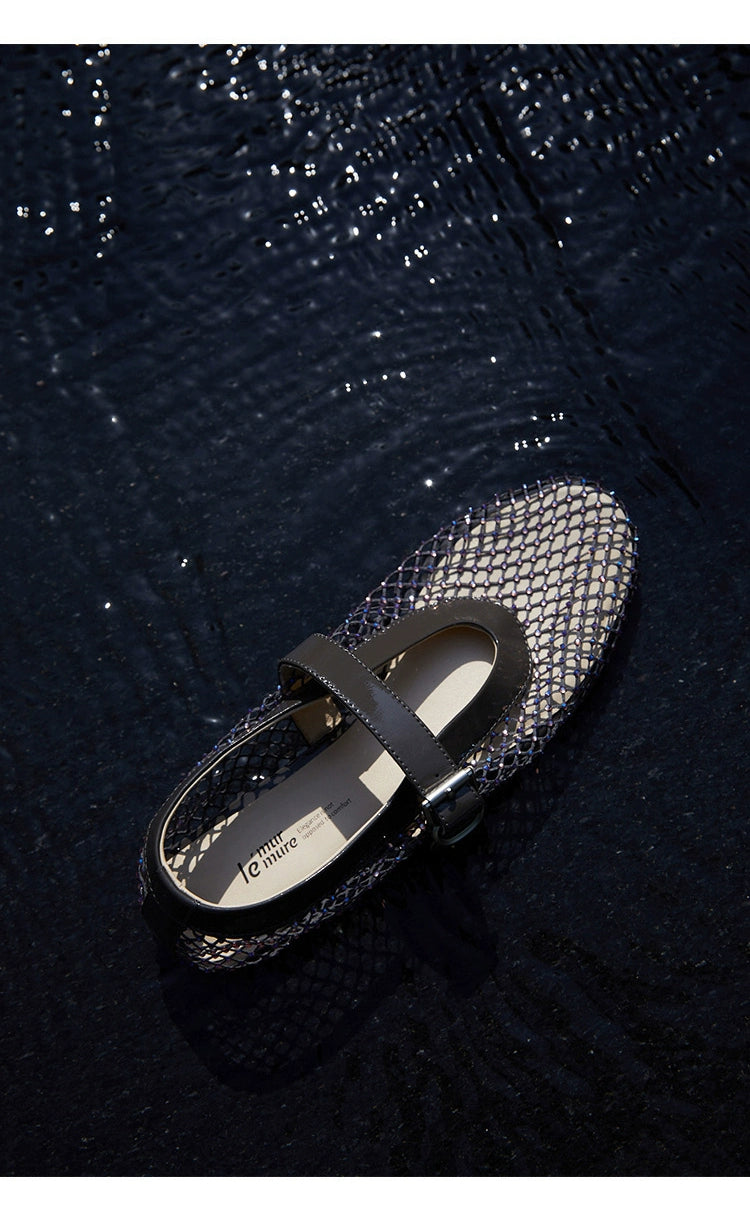 Mesh Mary Jane Ballet Flats