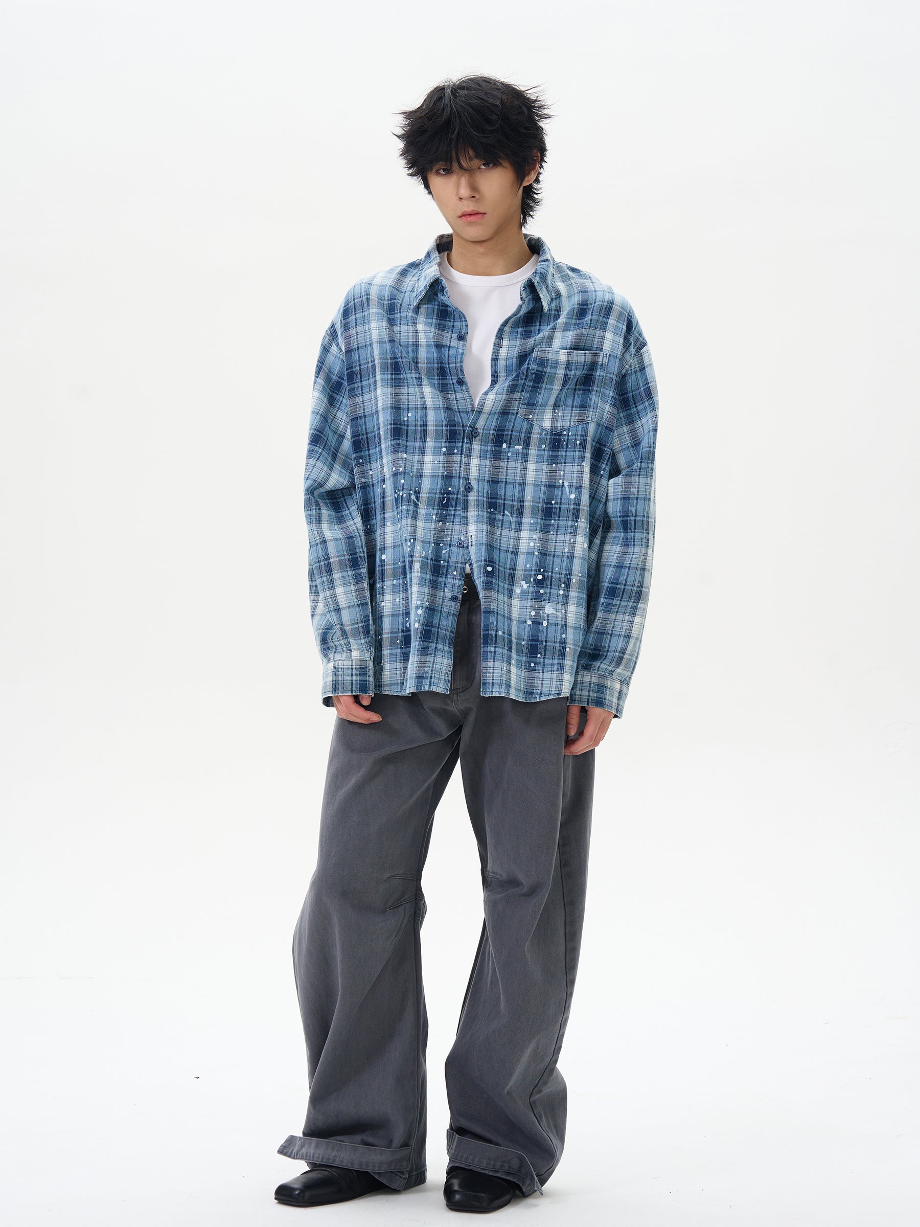 Khaki High-Waist Wide-Leg Canvas Pants