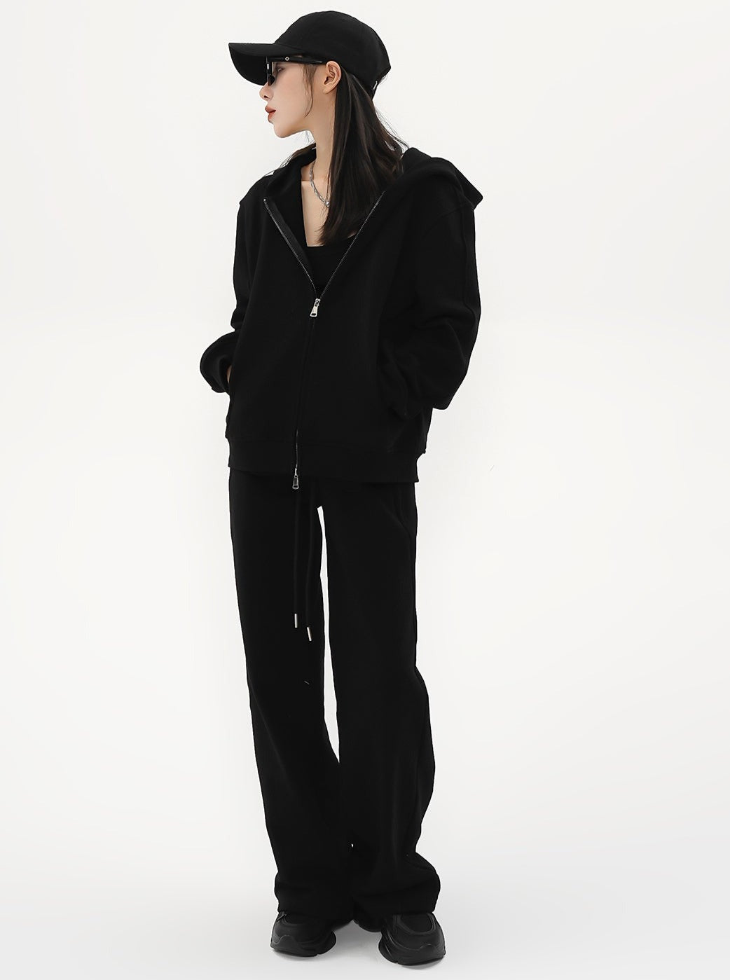 Pantalon à cordon à jambes larges à taille haute - pantalon de salon en ajustement détendu