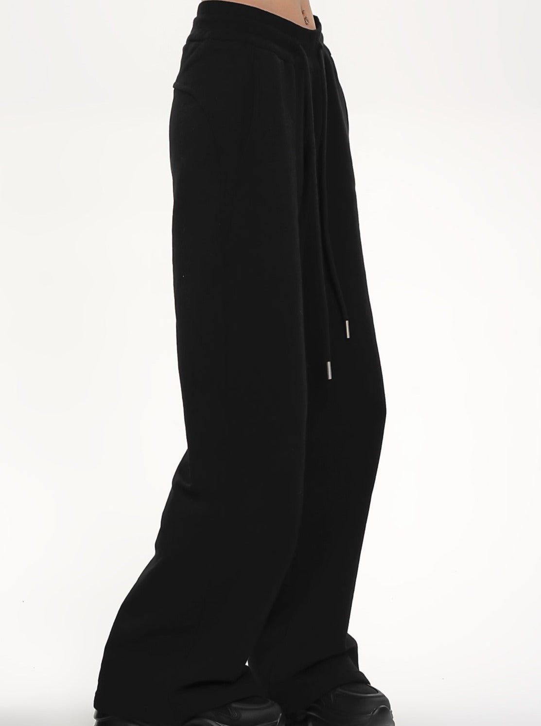 Pantalon à cordon à jambes larges à taille haute - pantalon de salon en ajustement détendu