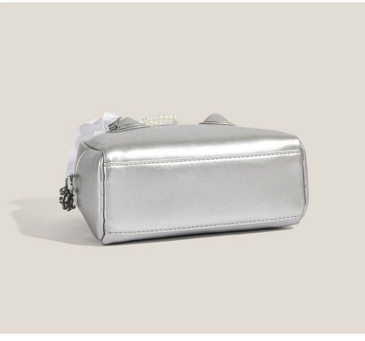 Moonlit Pearl Bow Mini Satchel