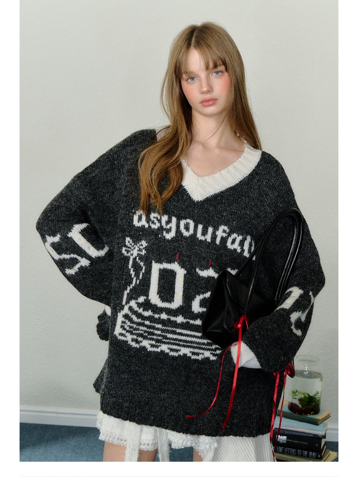 Birthday Cake V-Neck Sweater