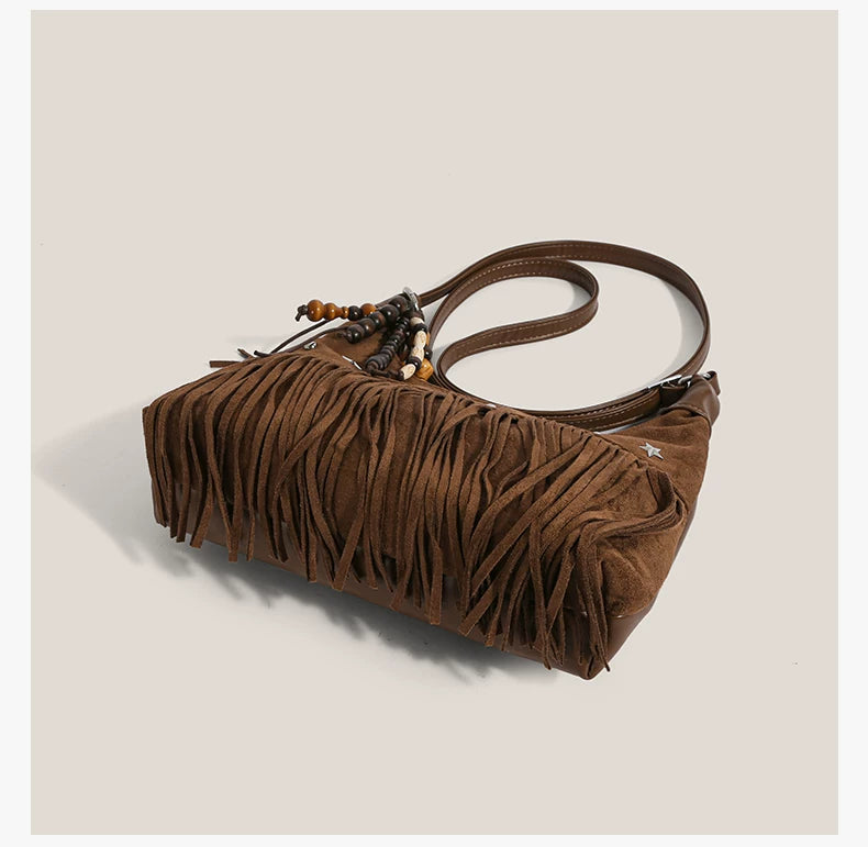 Desert Star Fringe Beaded Hobo