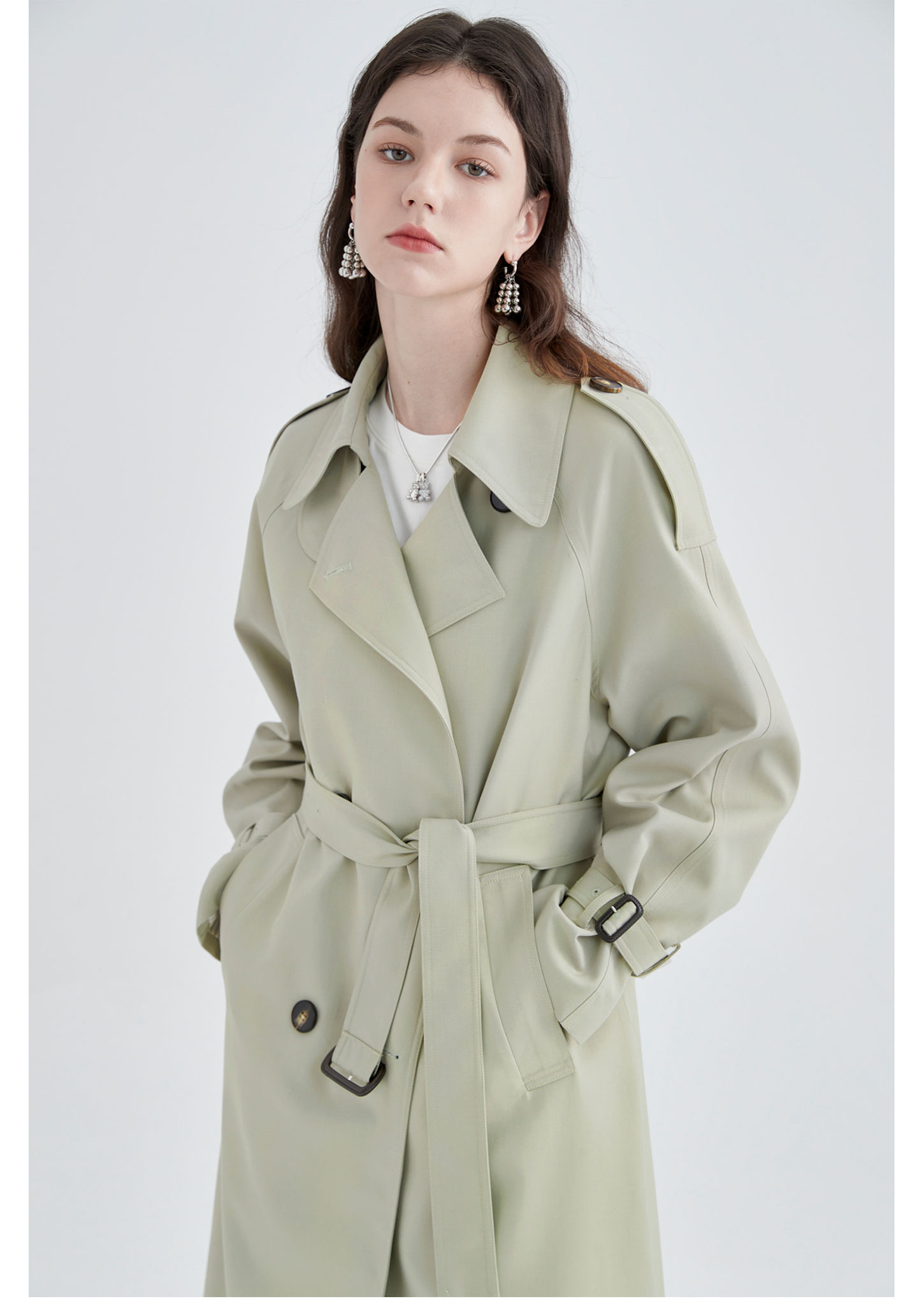 Mid-Length British Style Trench Coat - chiclara