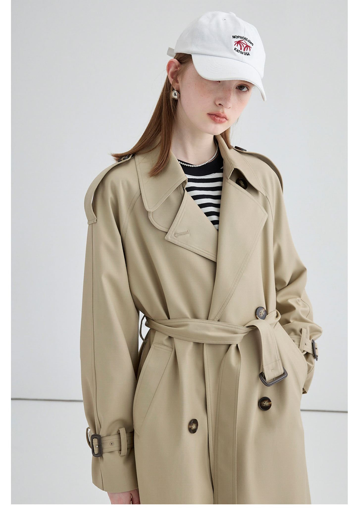 Mid-Length British Style Trench Coat - chiclara