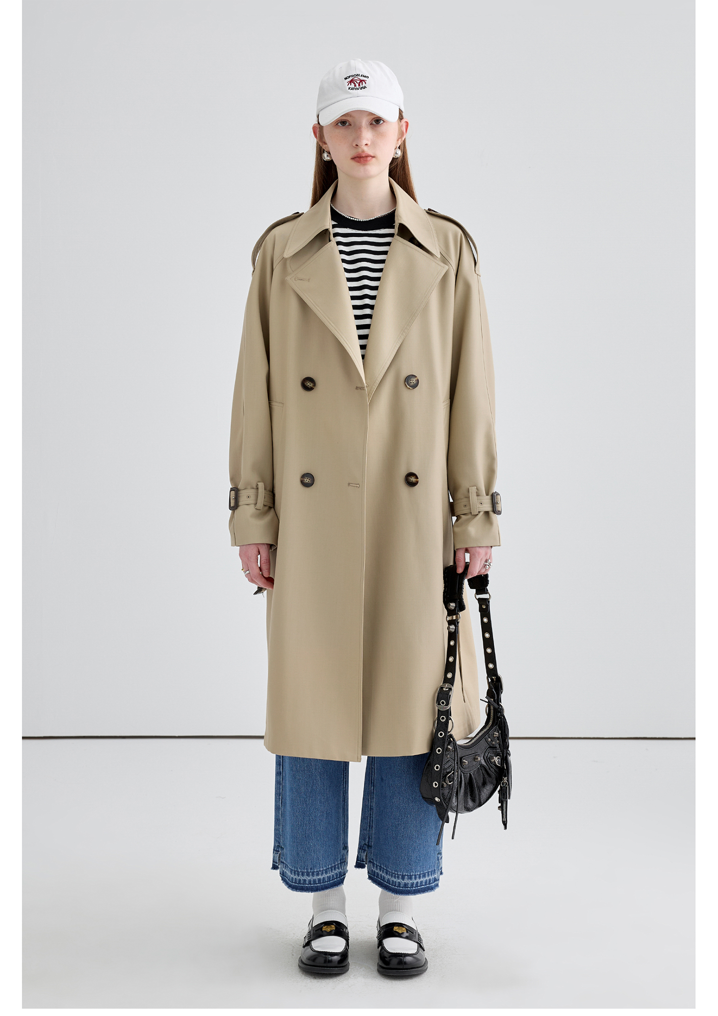 Mid-Length British Style Trench Coat - chiclara