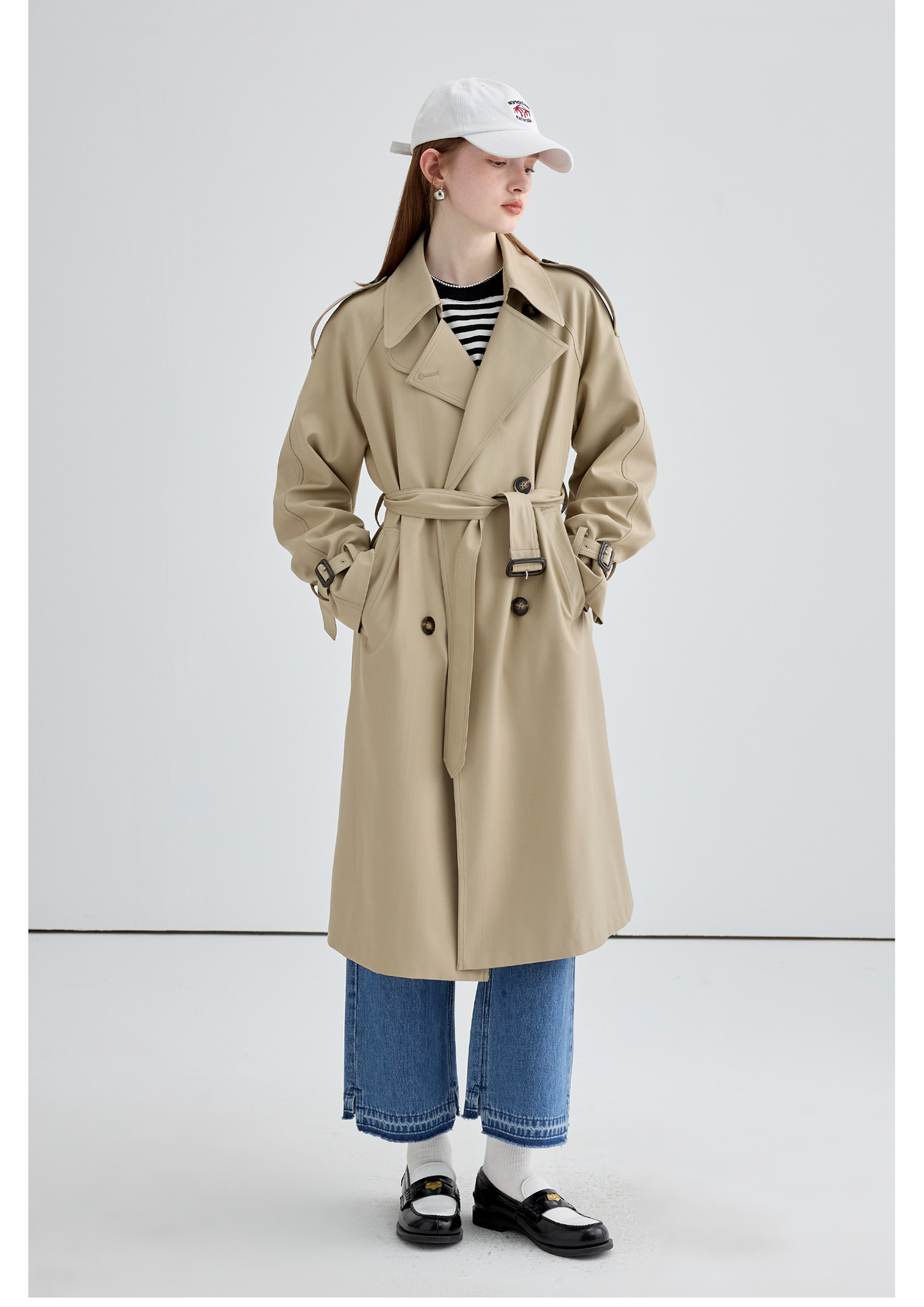 Mid-Length British Style Trench Coat - chiclara