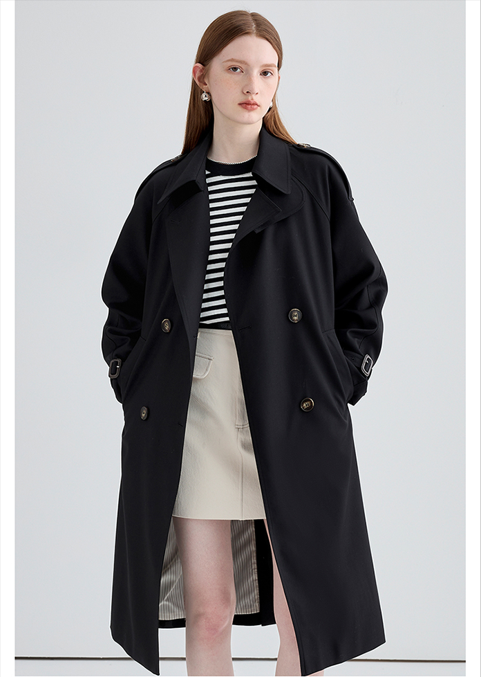 Mid-Length British Style Trench Coat - chiclara