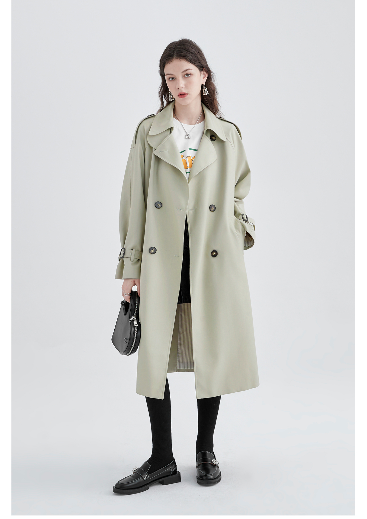 Mid-Length British Style Trench Coat - chiclara