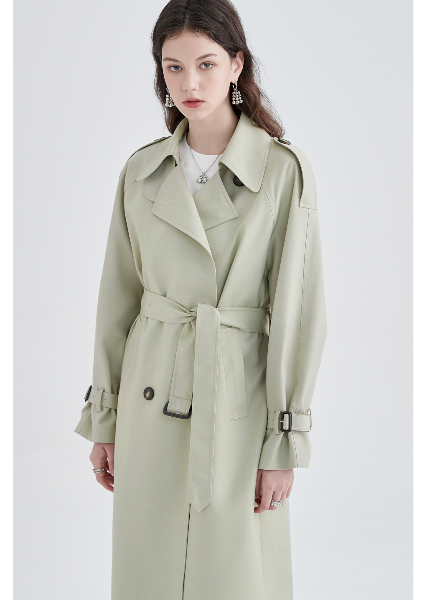 Mid-Length British Style Trench Coat - chiclara