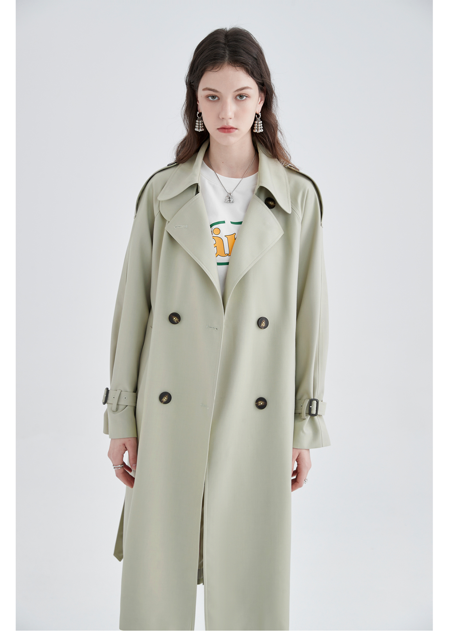 Mid-Length British Style Trench Coat - chiclara