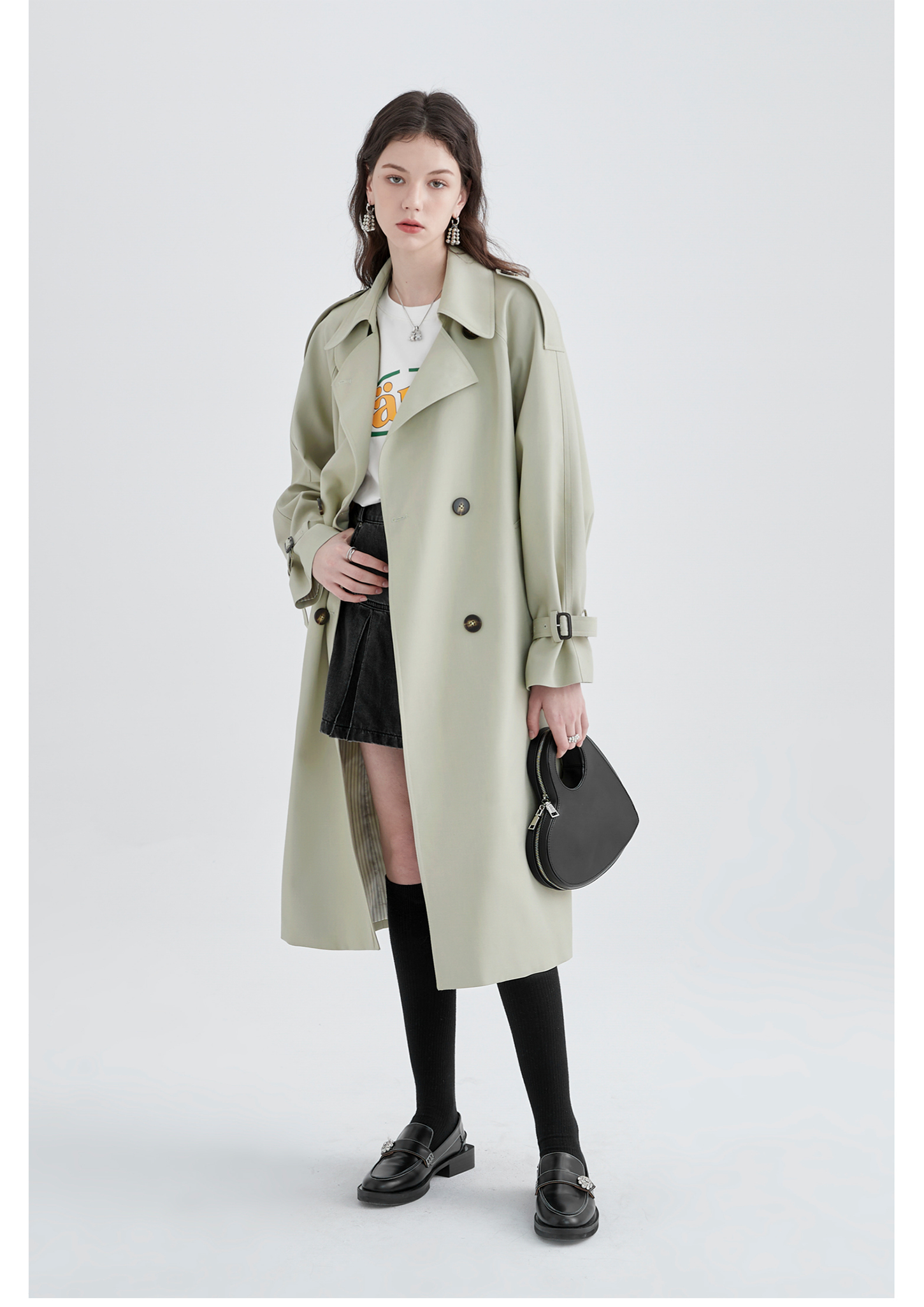 Mid-Length British Style Trench Coat - chiclara