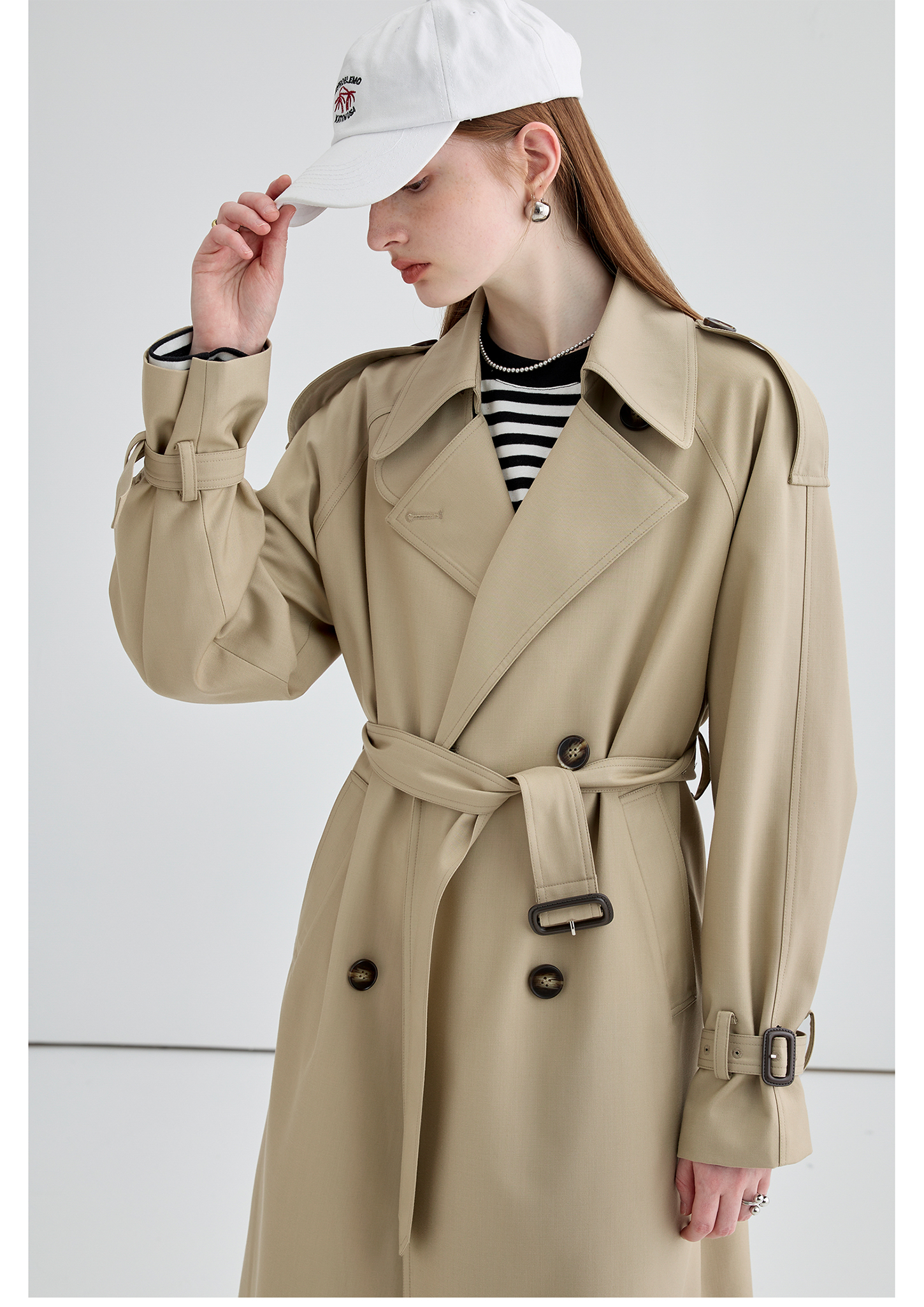 Mid-Length British Style Trench Coat - chiclara