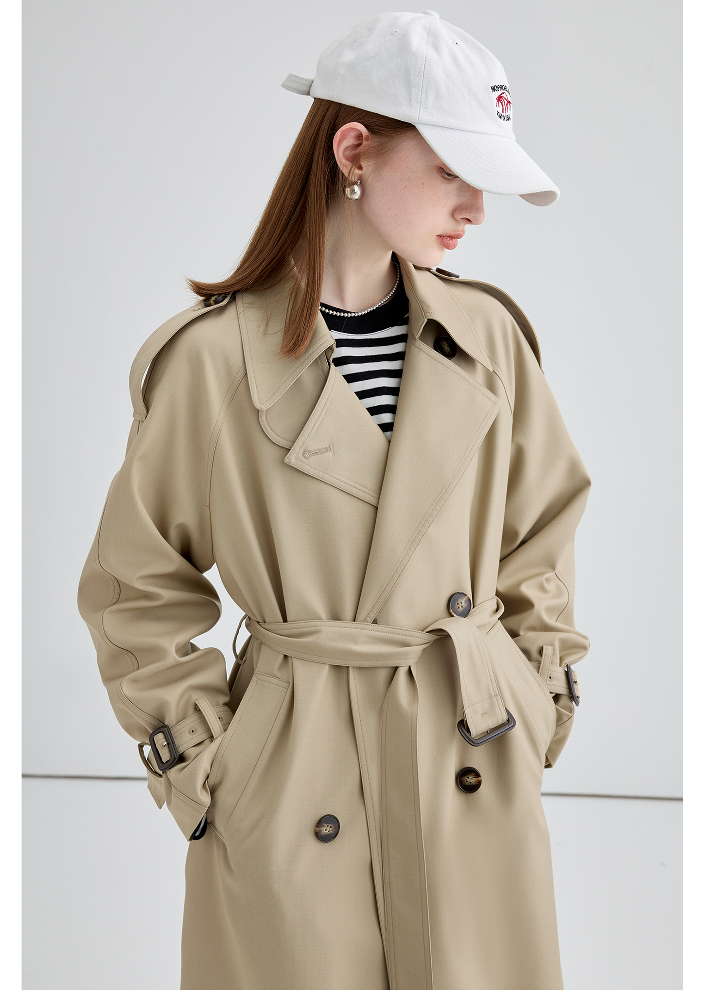 Mid-Length British Style Trench Coat - chiclara
