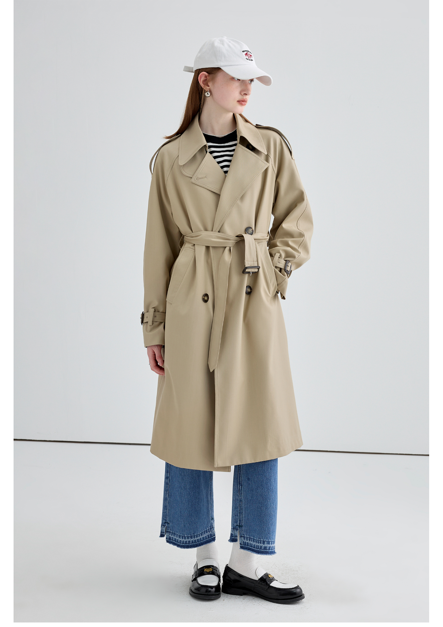Mid-Length British Style Trench Coat - chiclara