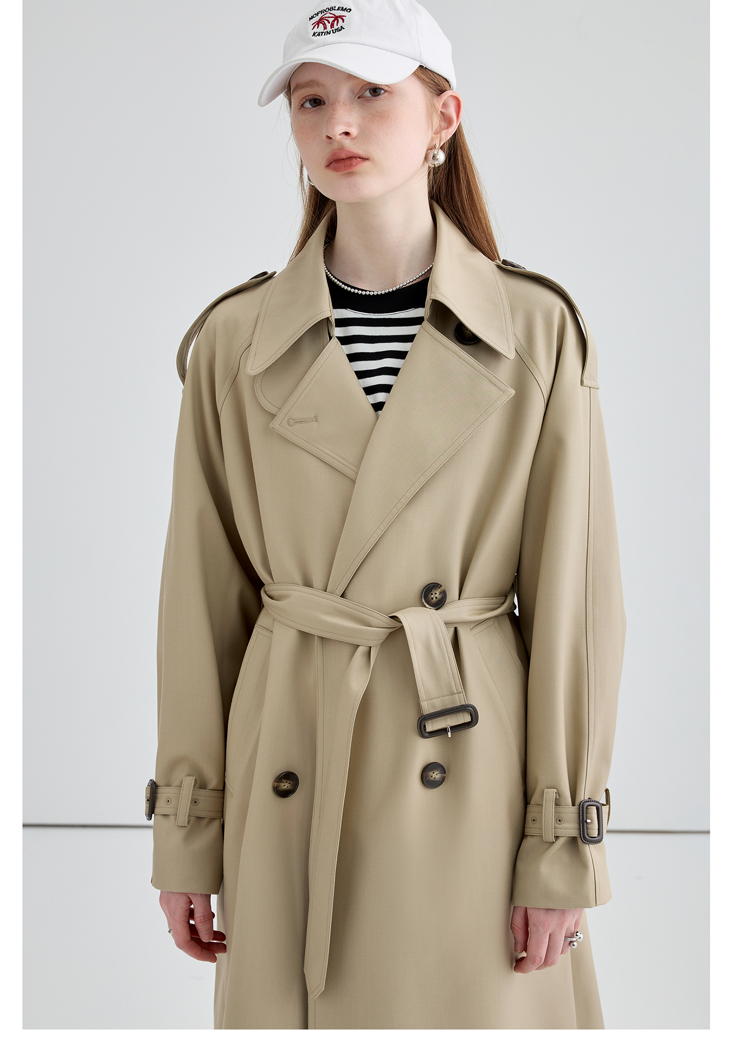 Mid-Length British Style Trench Coat - chiclara