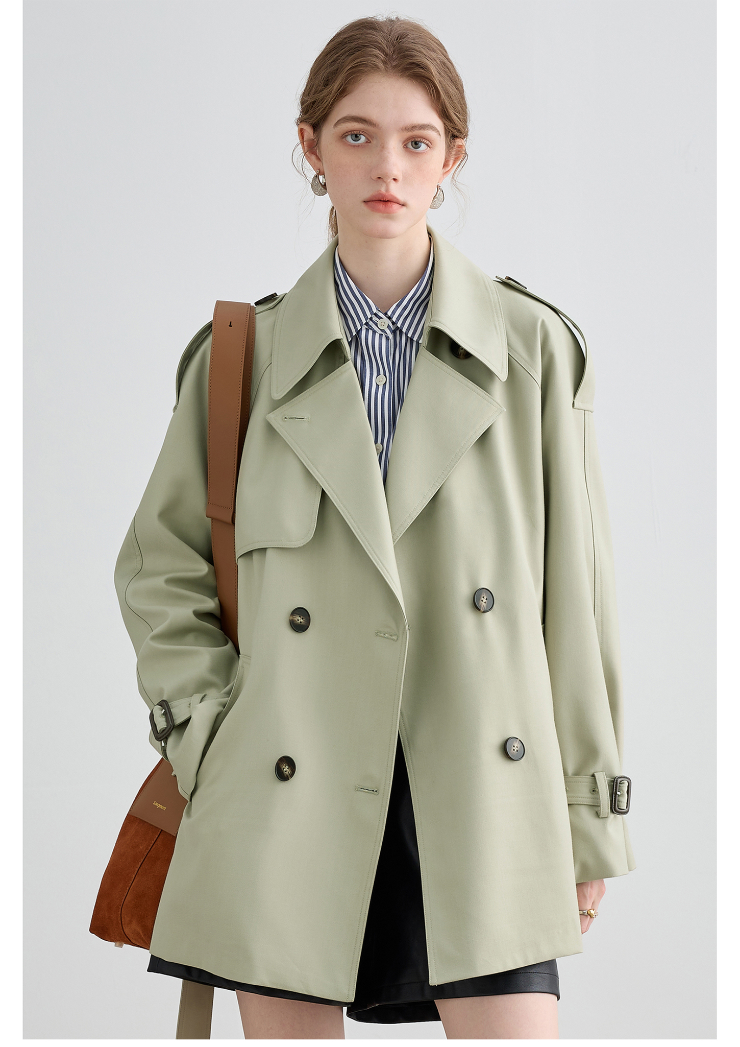 Mid-Length British Style Trench Coat - chiclara