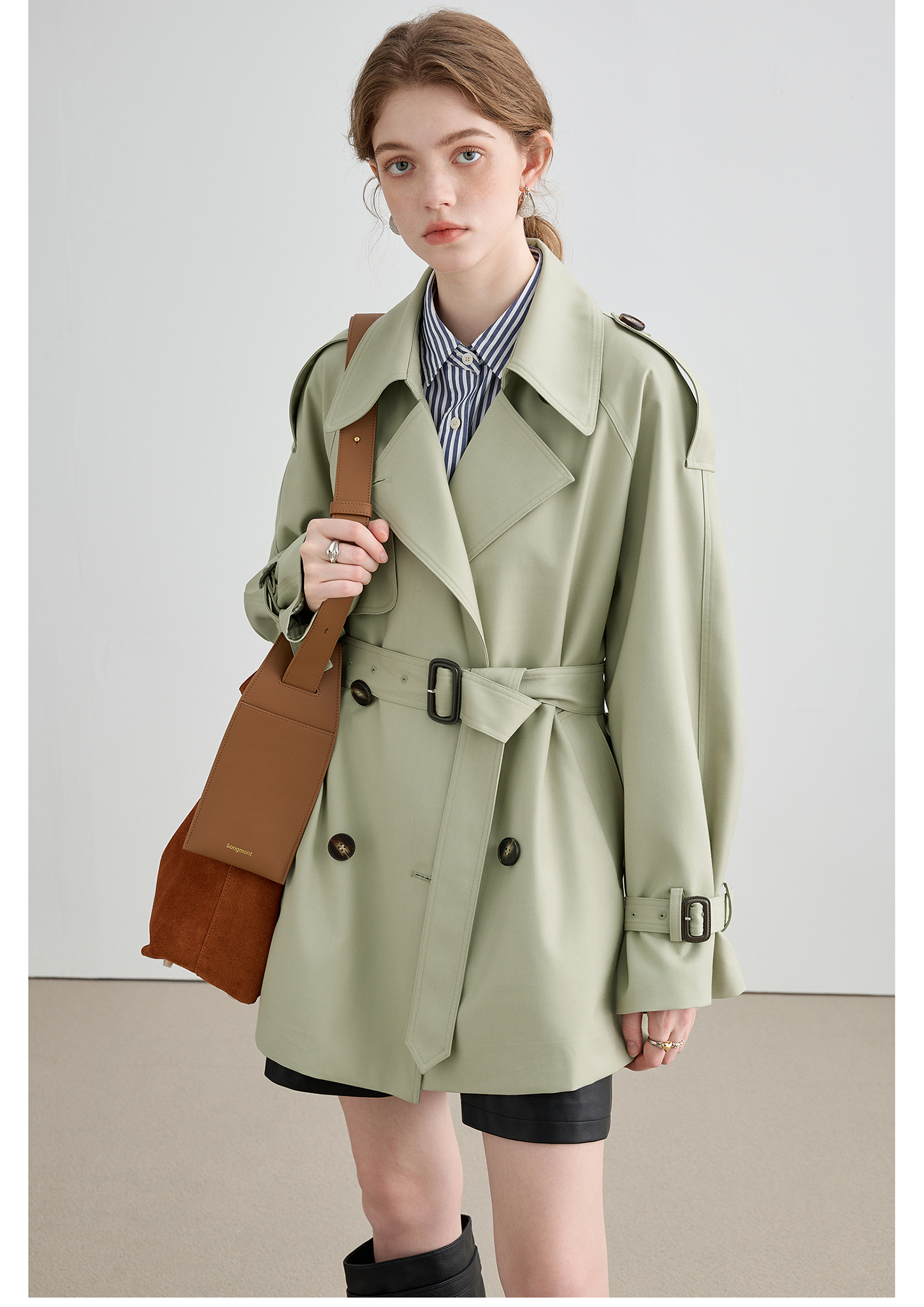 Mid-Length British Style Trench Coat - chiclara