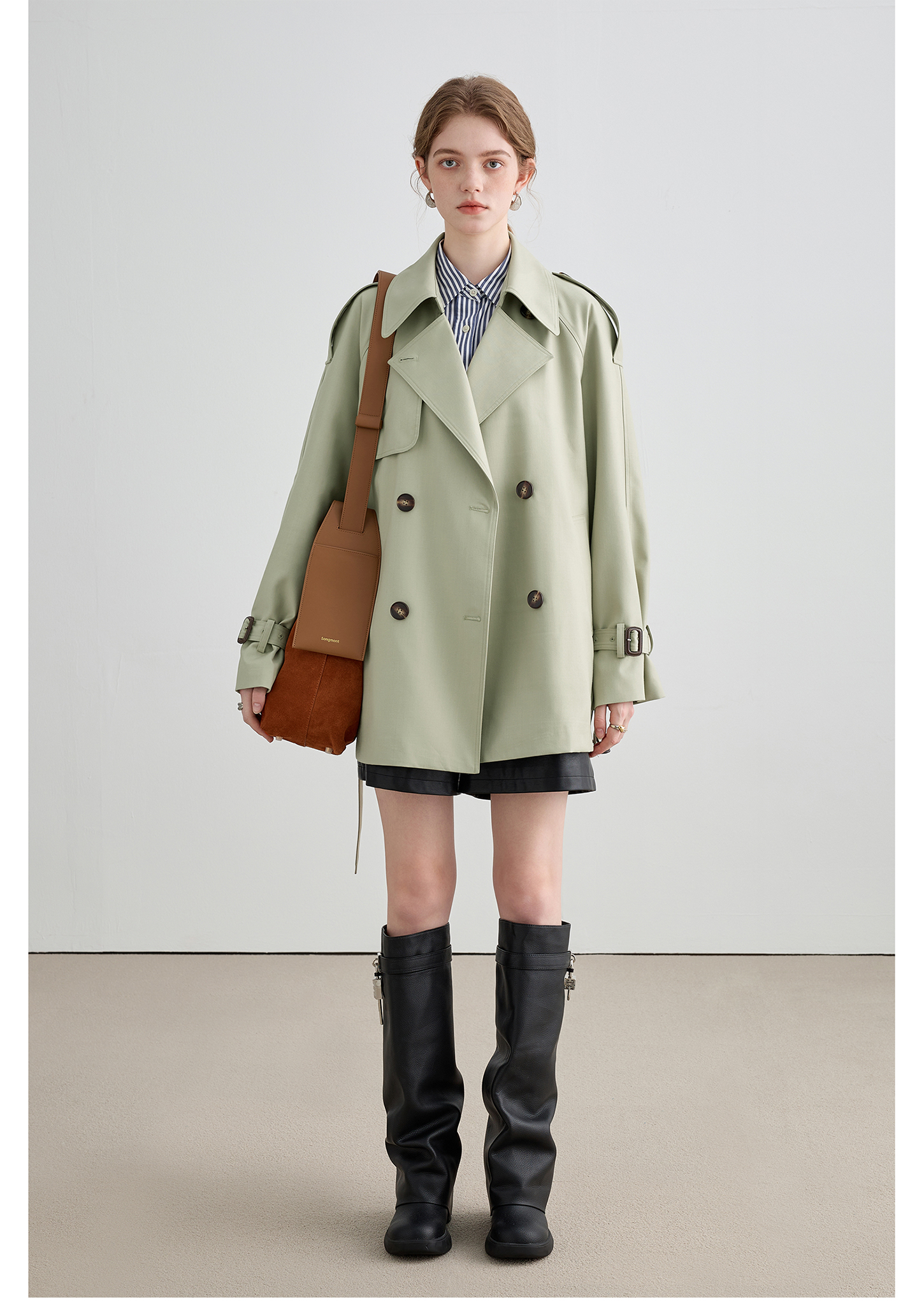 Mid-Length British Style Trench Coat - chiclara
