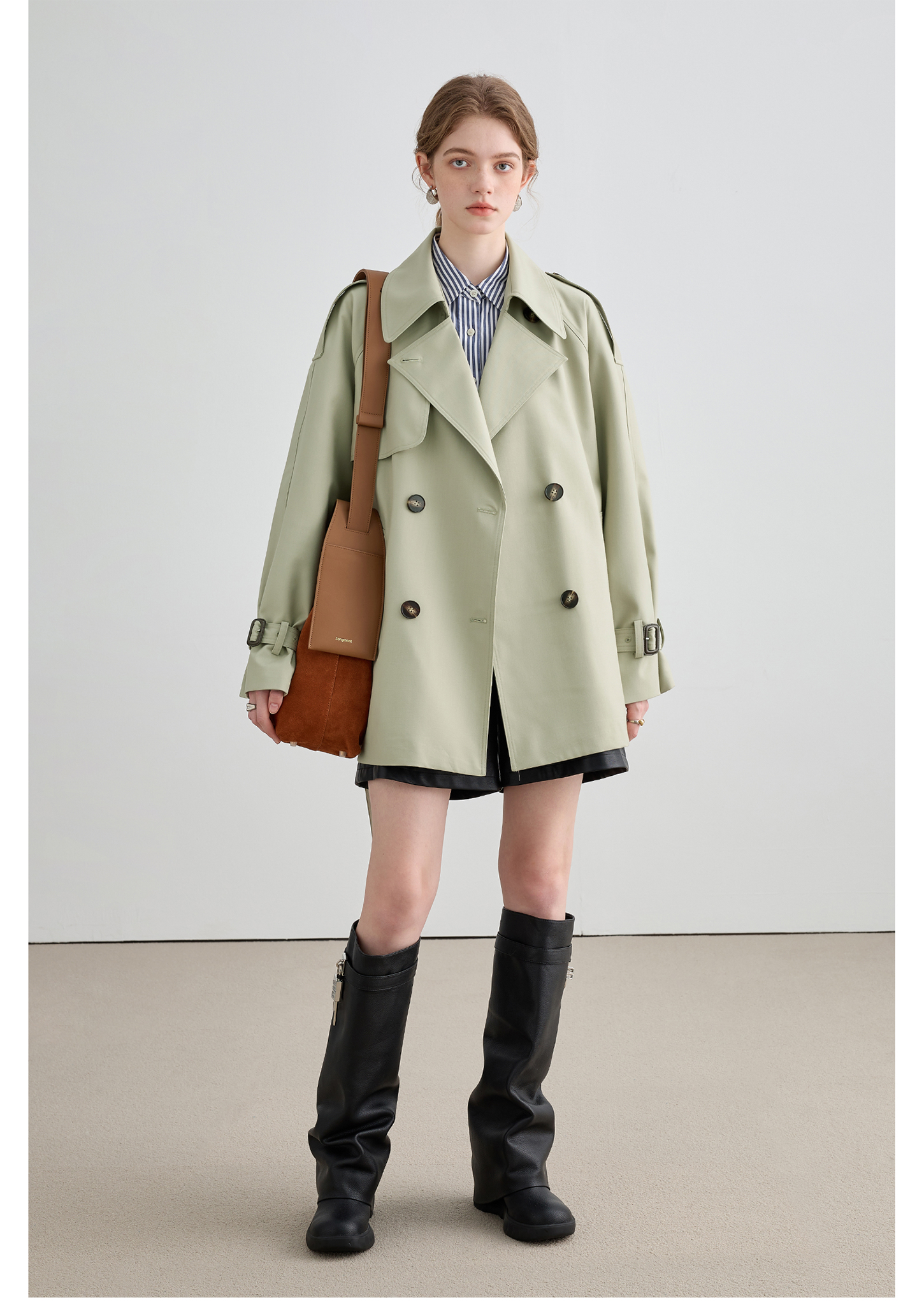 Mid-Length British Style Trench Coat - chiclara