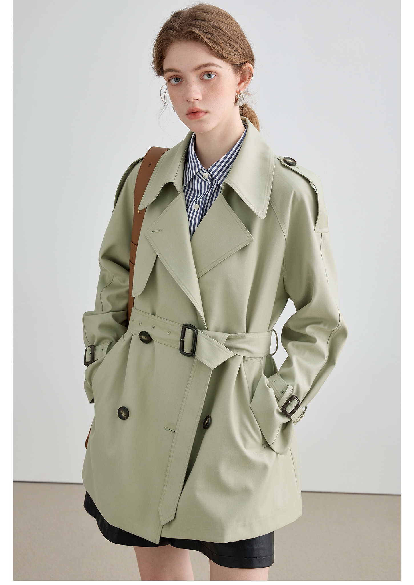 Mid-Length British Style Trench Coat - chiclara
