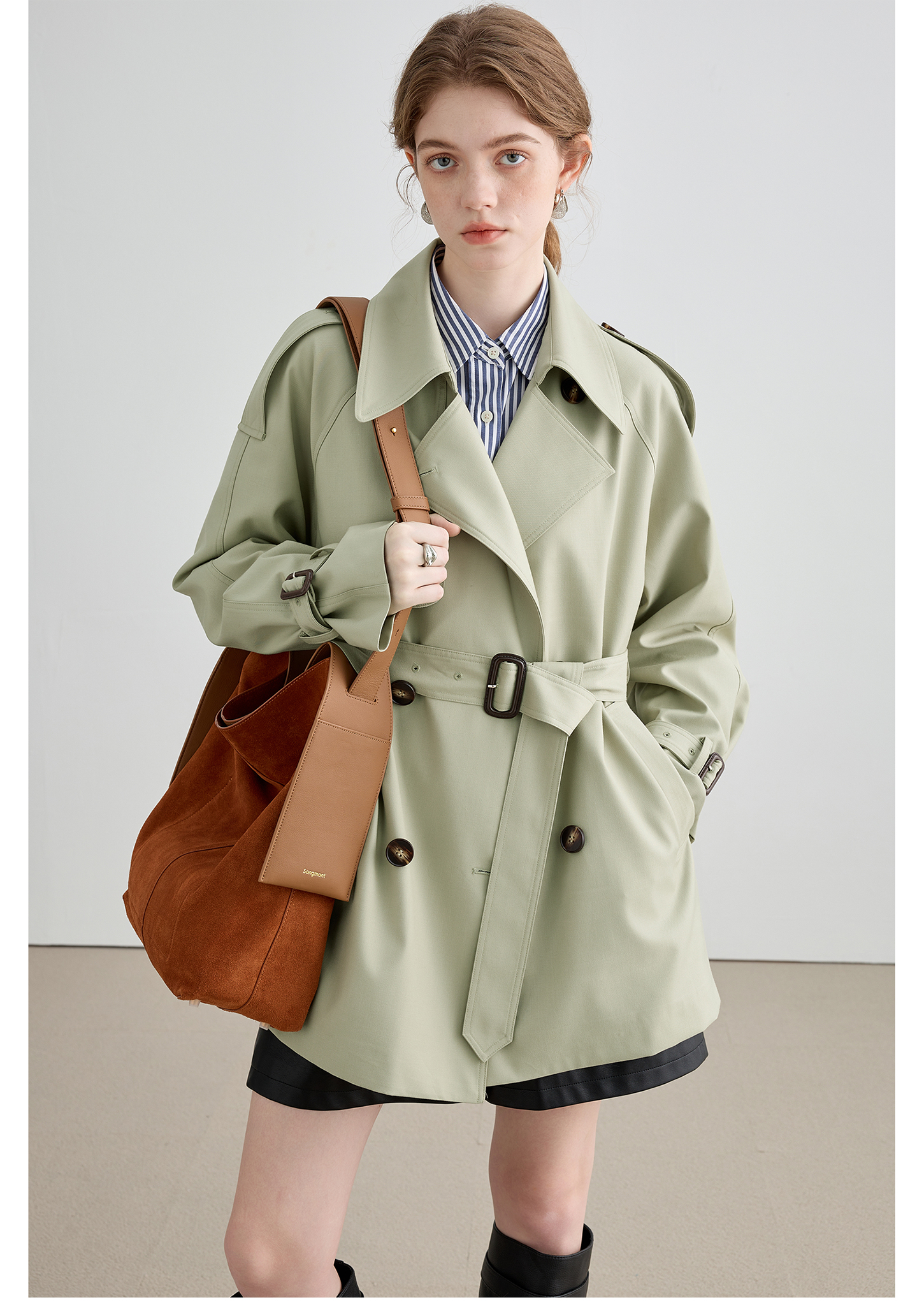 Mid-Length British Style Trench Coat - chiclara