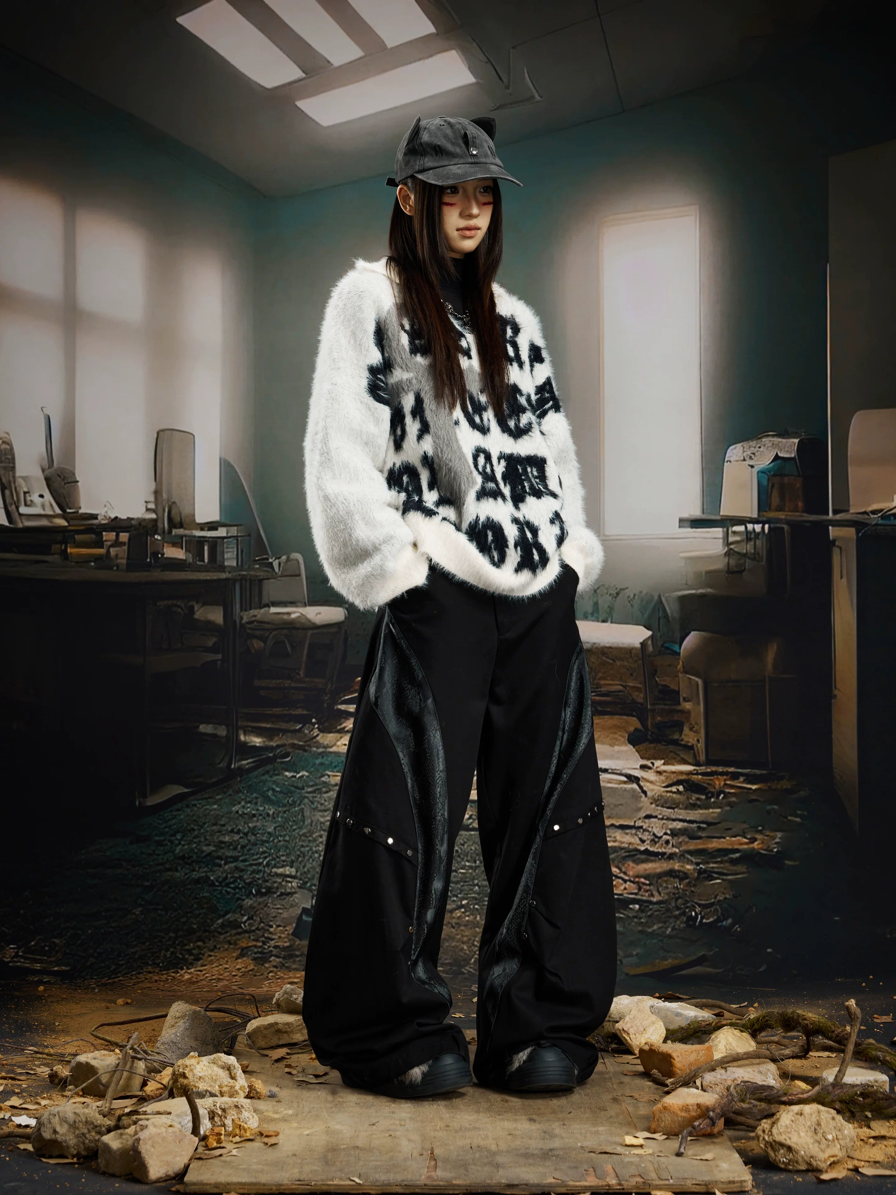 Abyss Gospel Fuzzy Cross Sweater