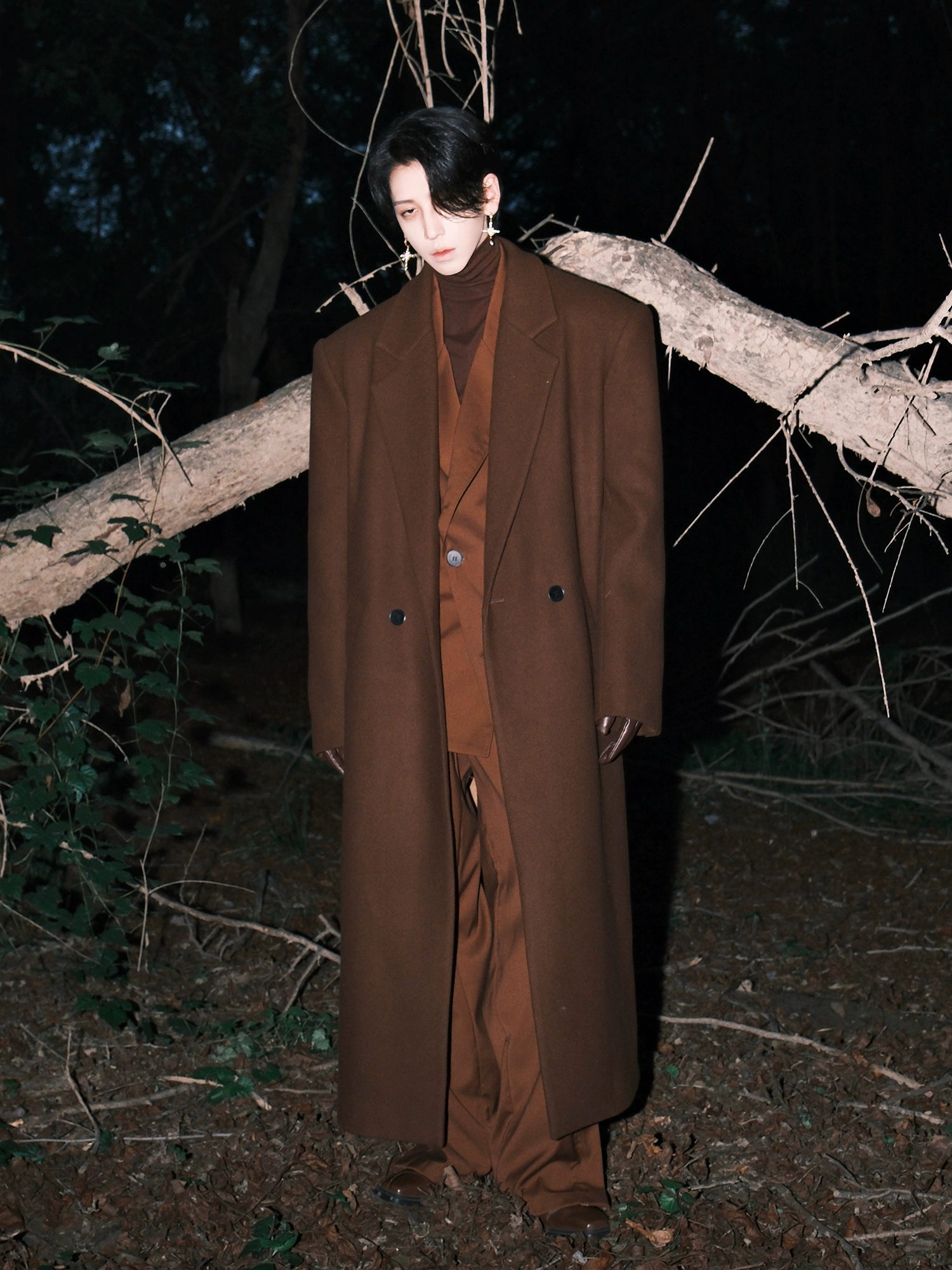 Chestnut Eclipse Wool Overcoat
