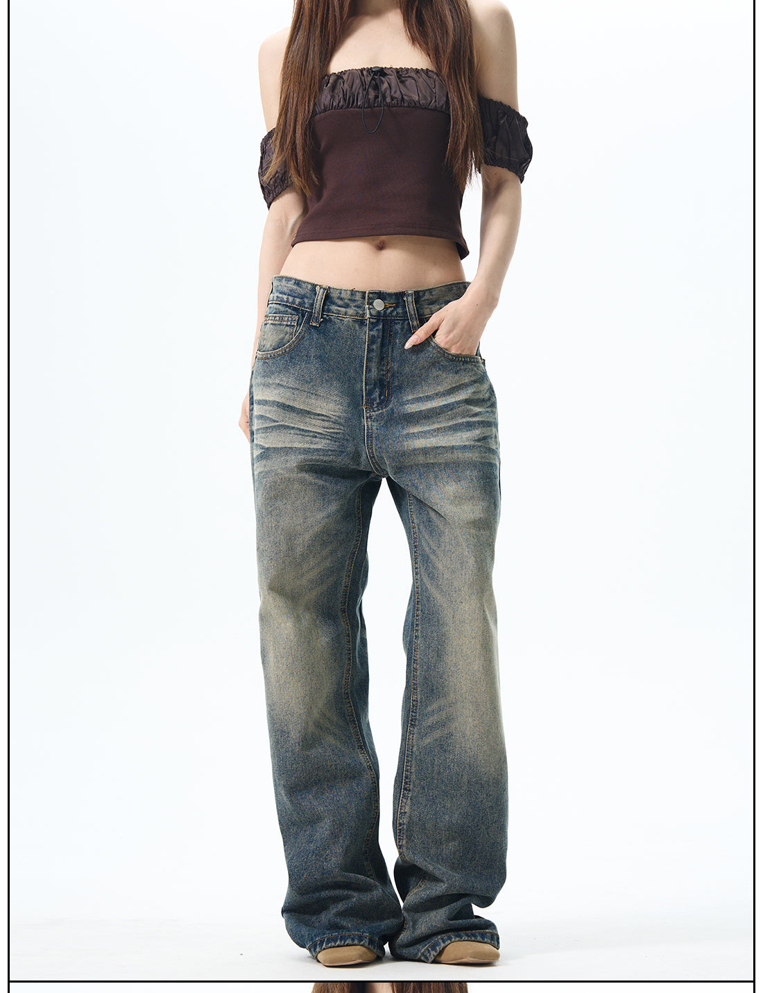 Vintage Wash Baggy Jeans