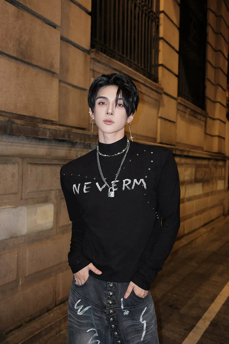 Neverm Studded Gothic Knit Turtleneck