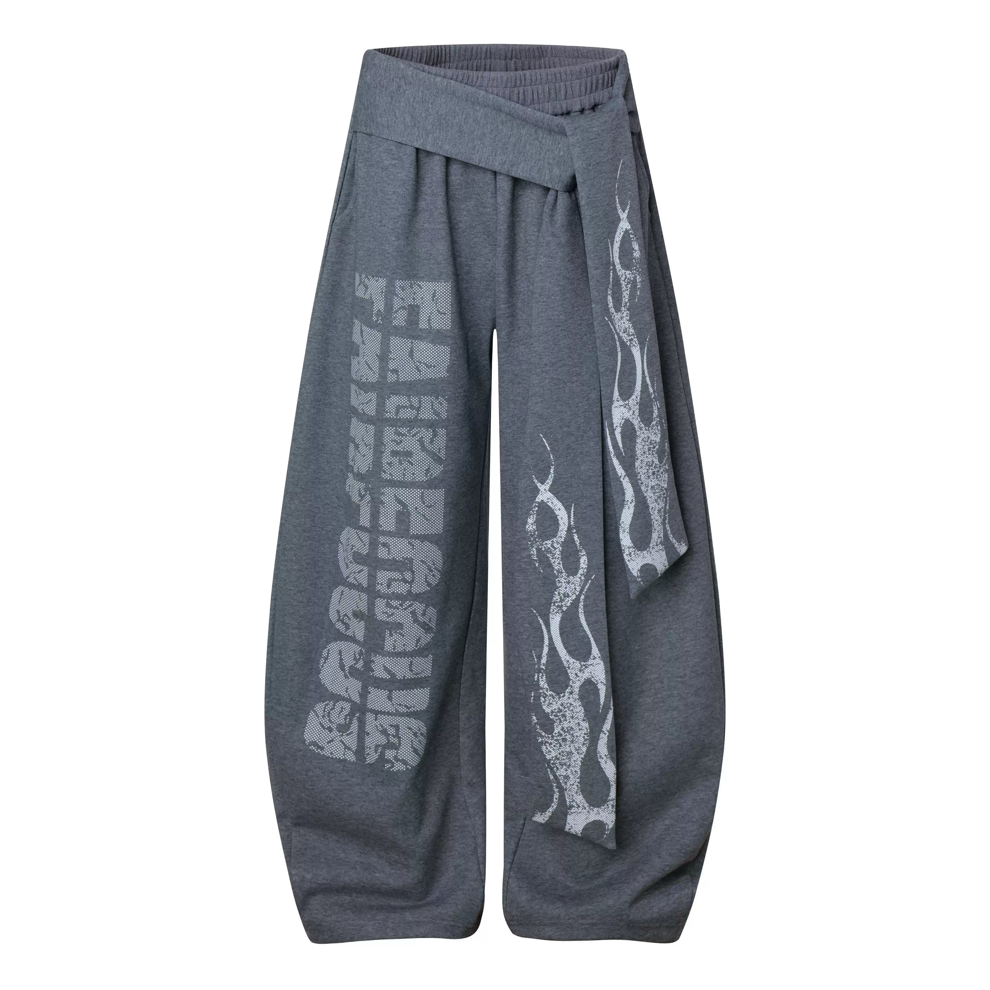 Inferno Sash Wide-Leg Fleece Pants