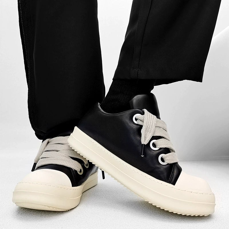 Black Thick Sole Casual Sneakers