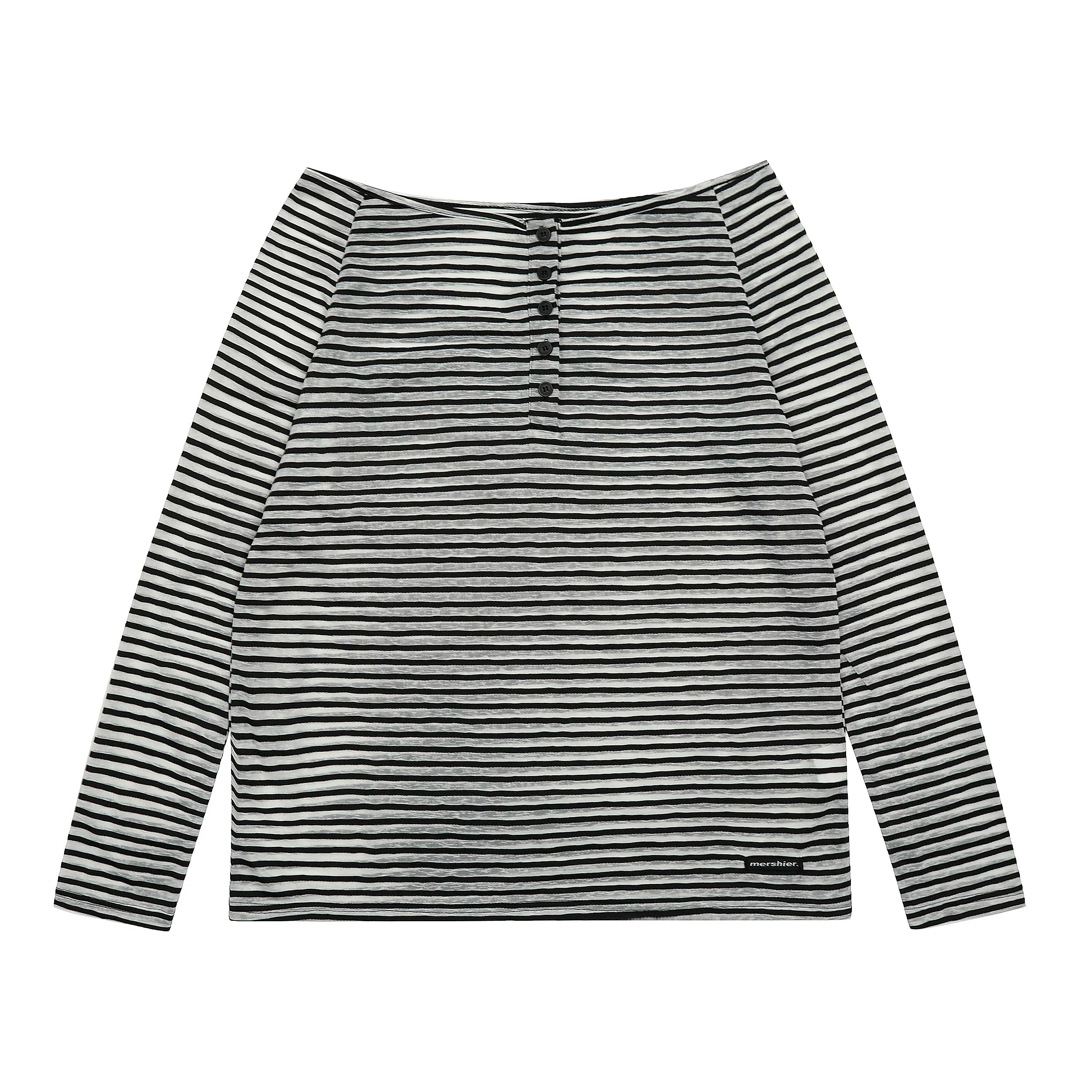 Blush Breeze Off‑Shoulder Stripe Tee