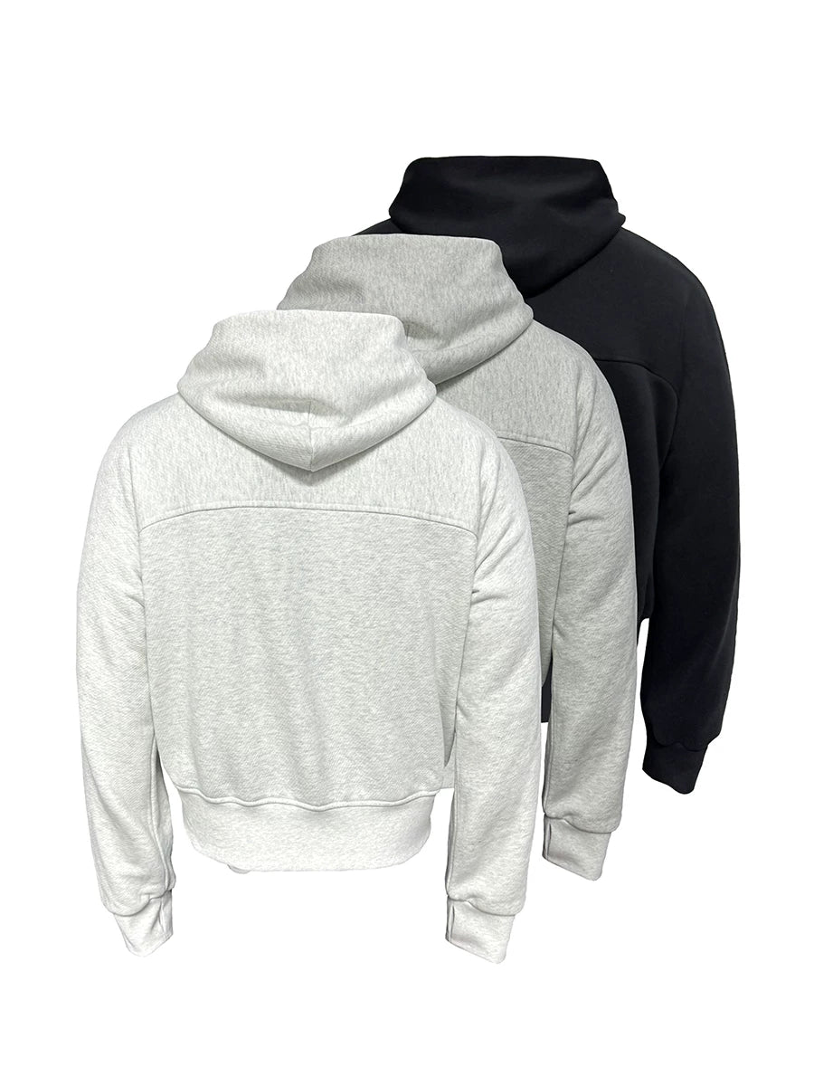Panelled Zip-Up Hoodie