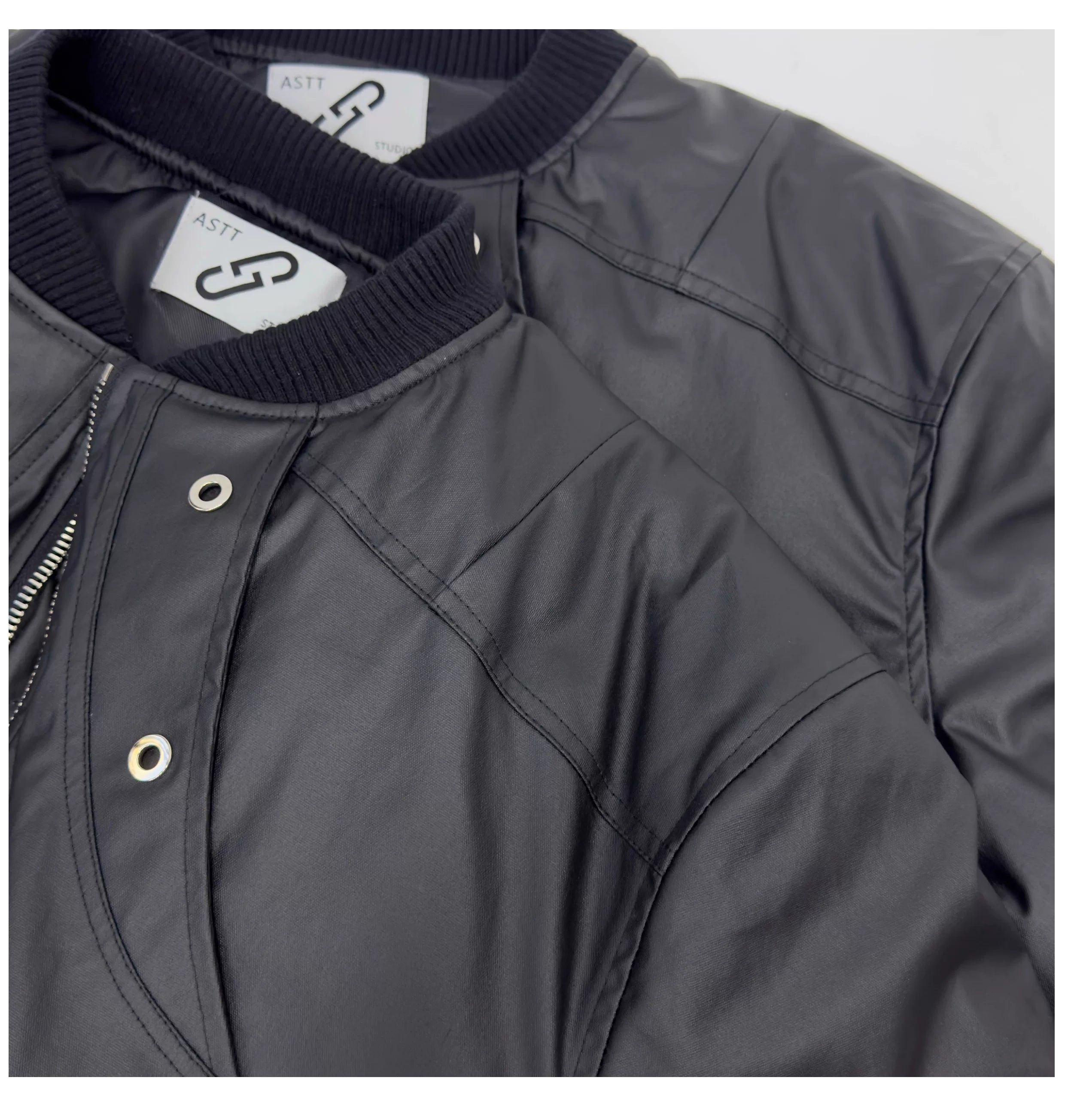 Circuit Panel Crop Bomber Jacket
